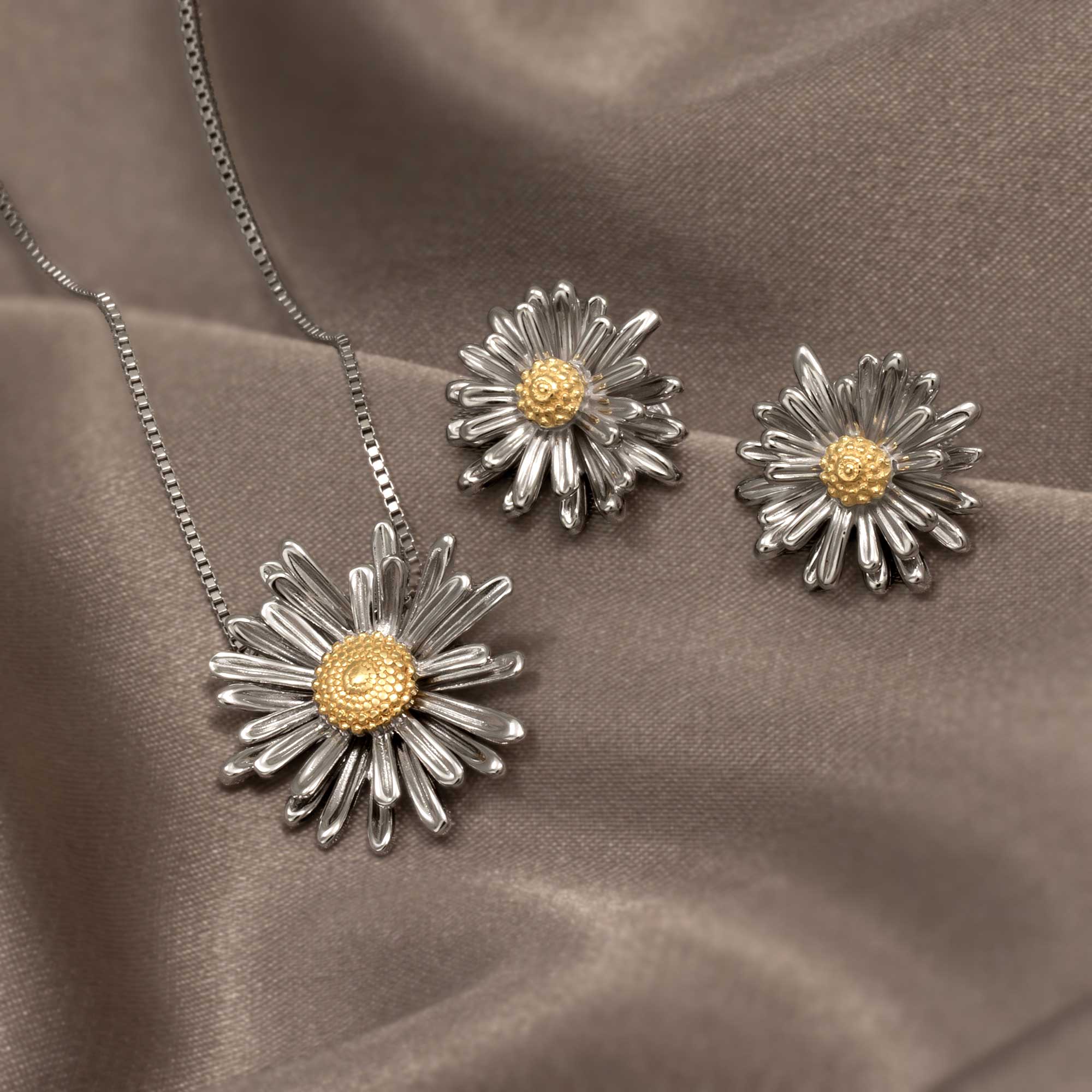 Michaelmas Daisy September Birthday Flower Pendant