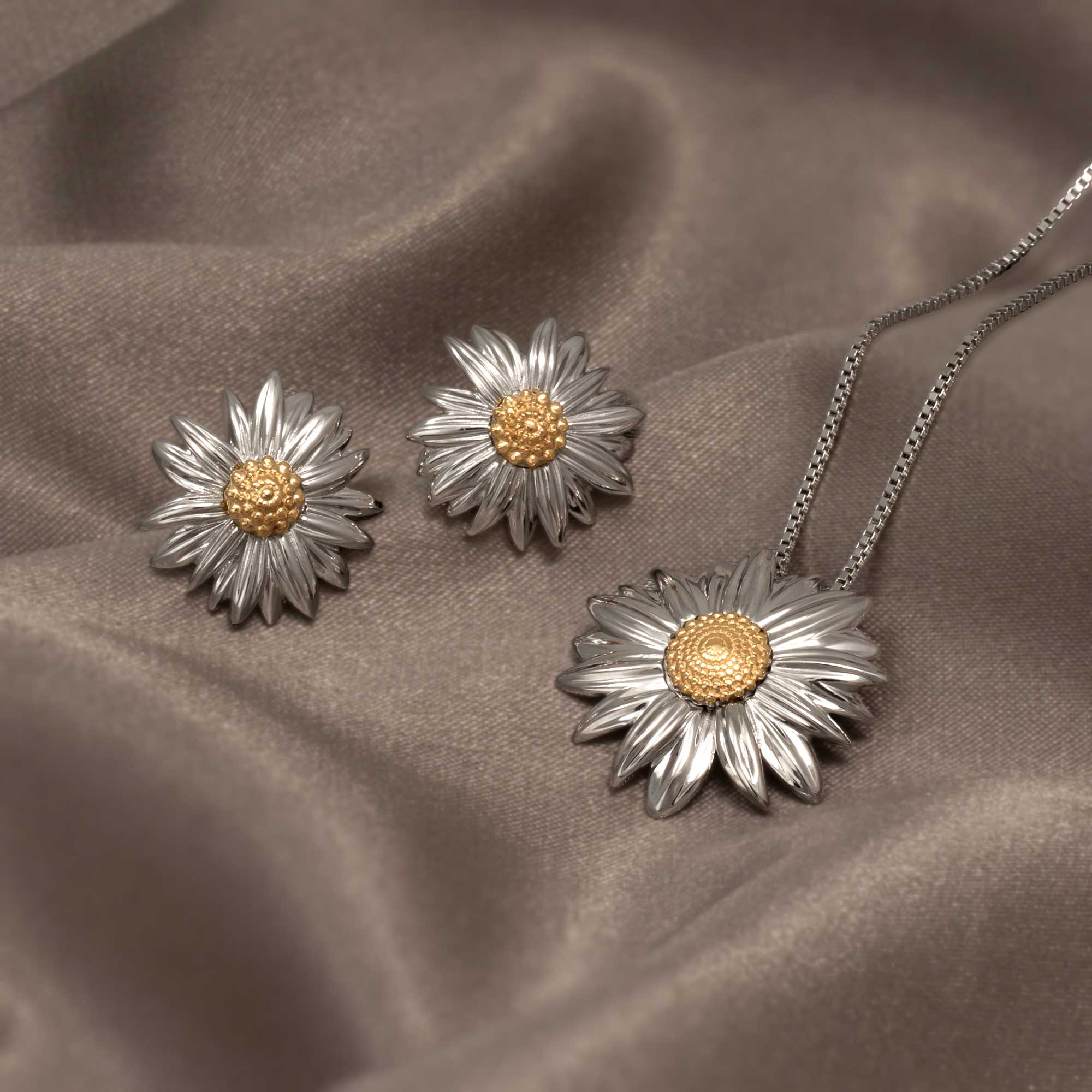 Marigold October Birthday Flower Pendant