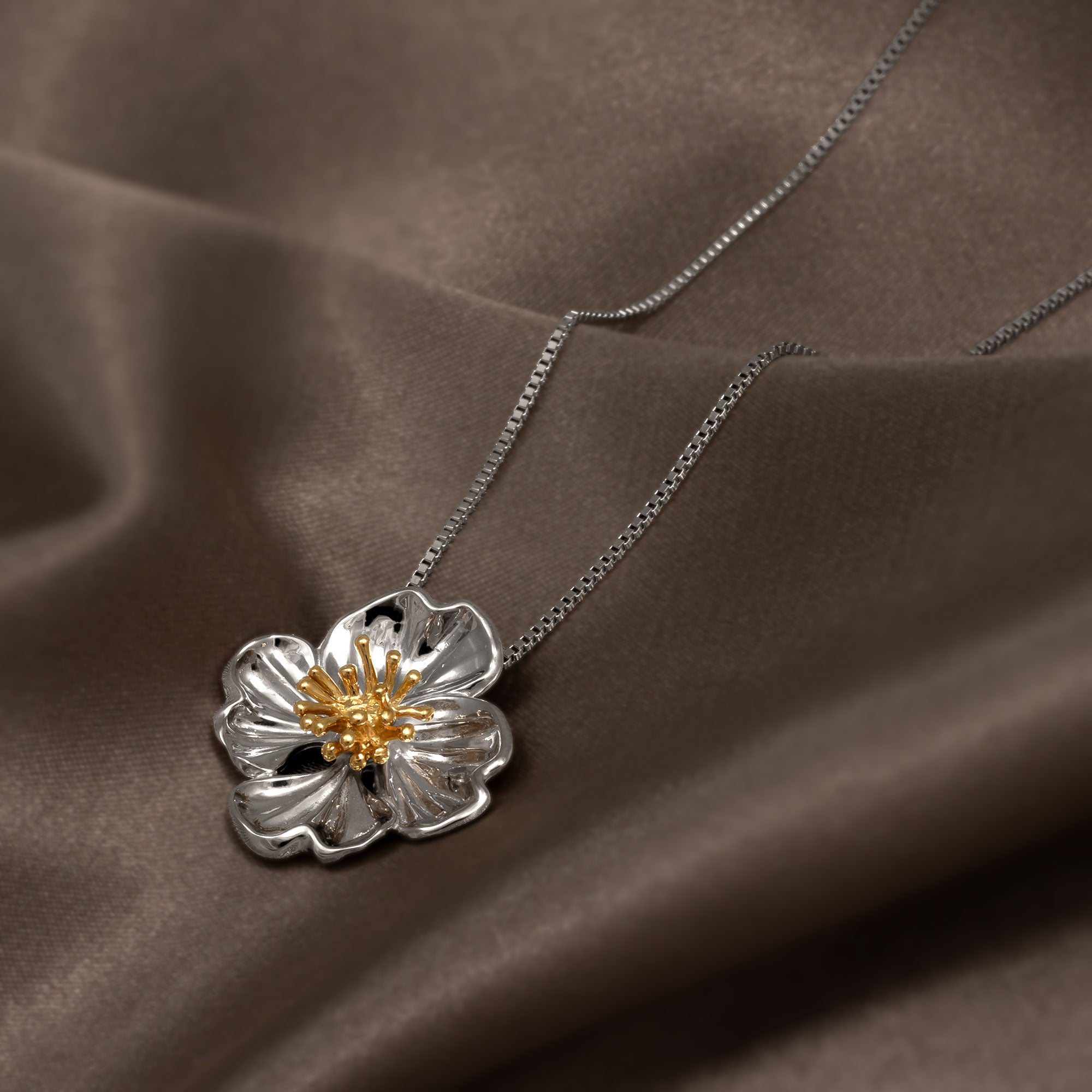 Primrose February Birthday Flower Pendant