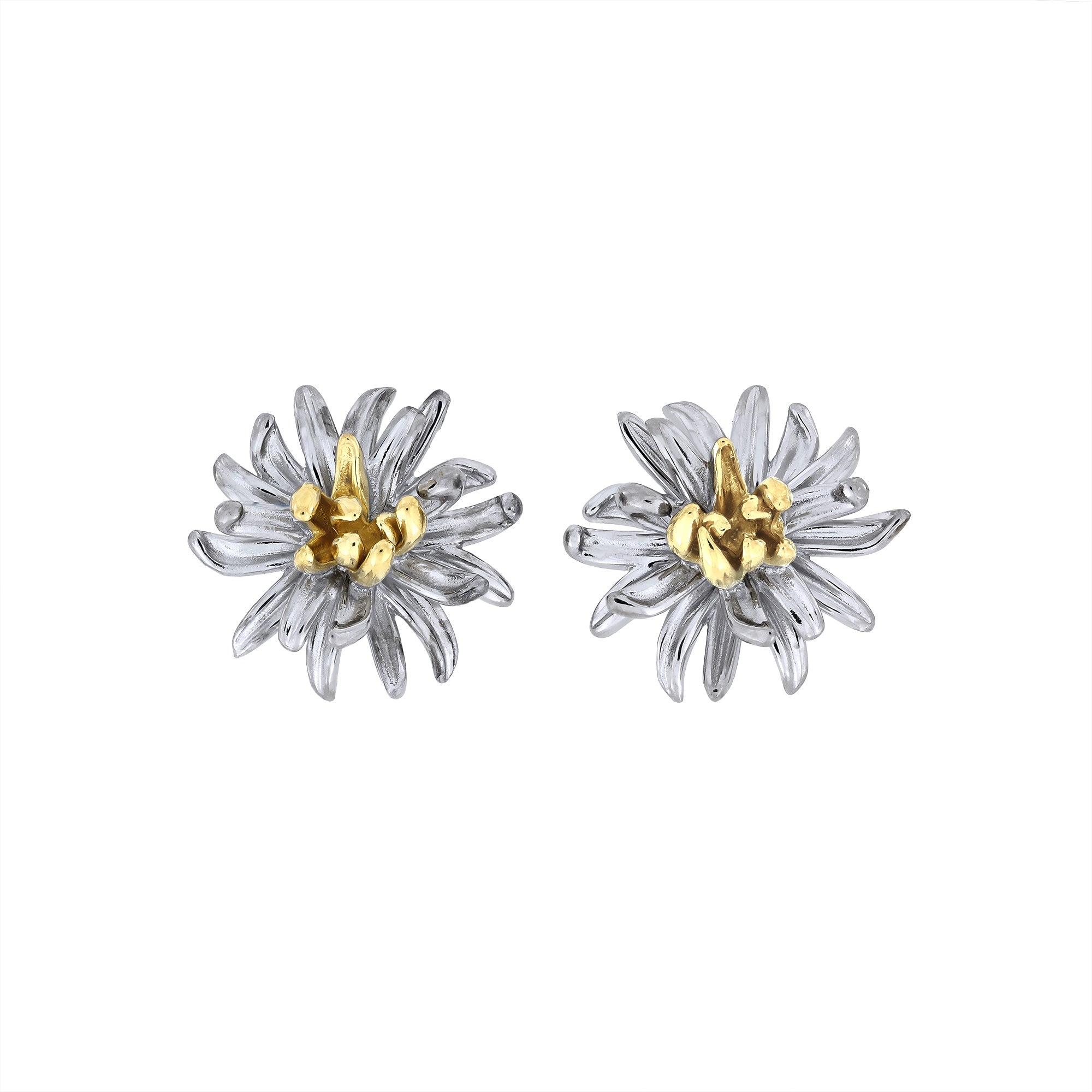 Chrysanthemum November Birthday Flower Earrings