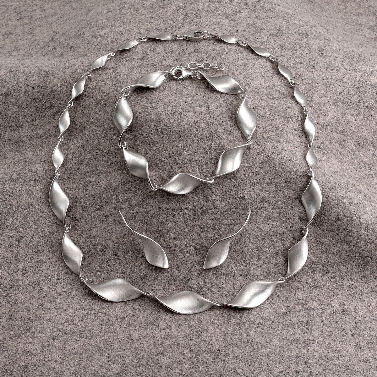 Silver Satin Twist Necklace