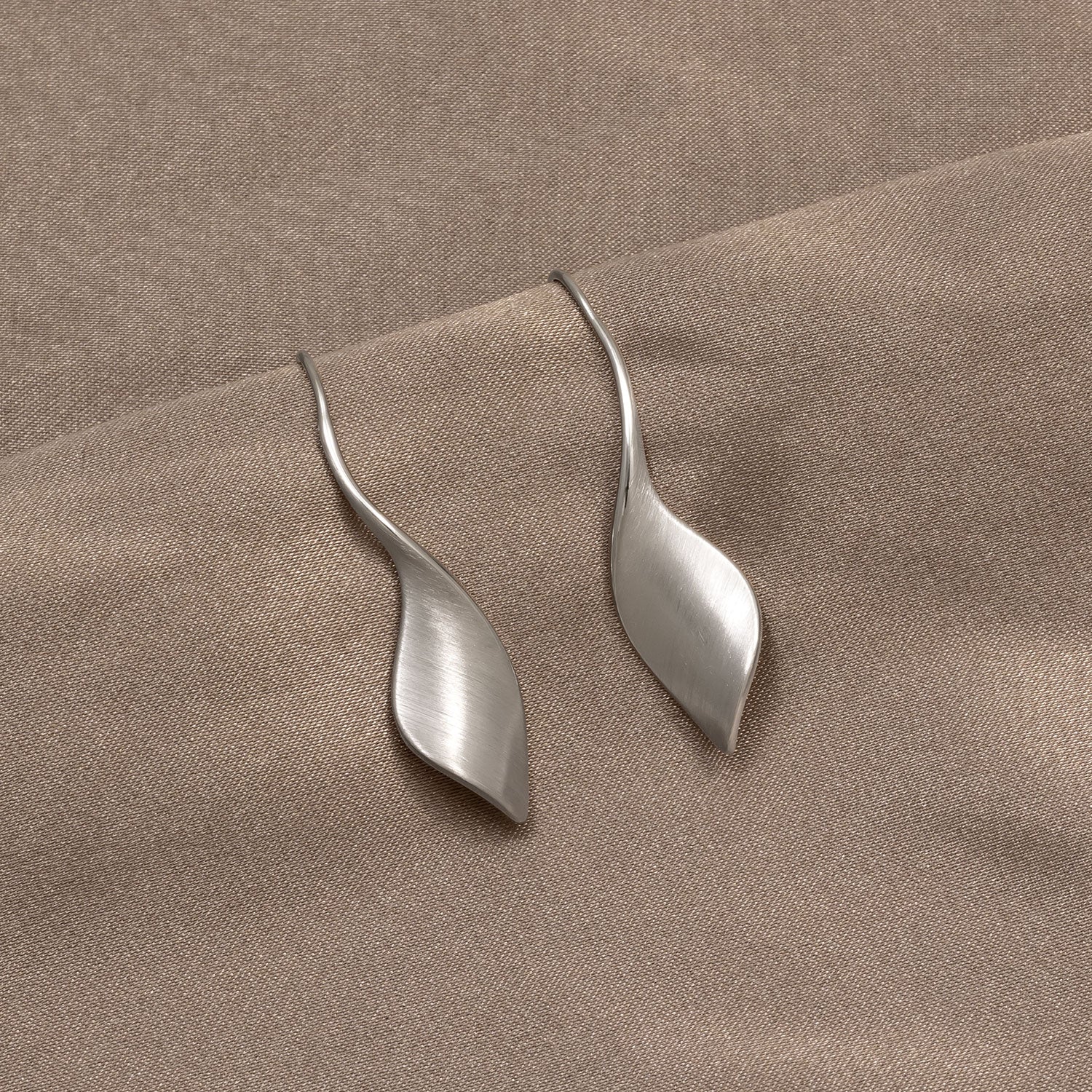 Silver Twist Drop Earrings