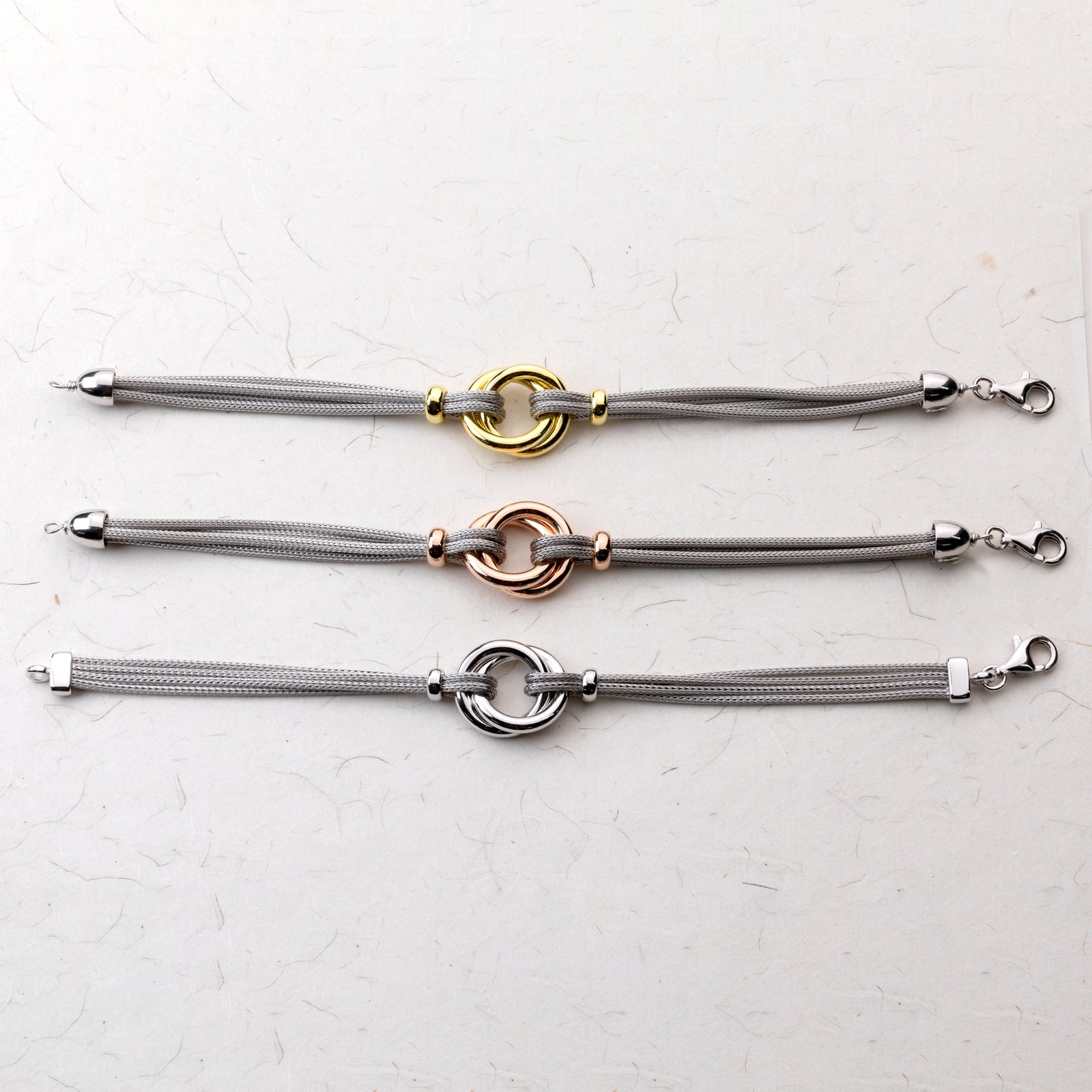 Silver & Gold Vermeil Double Circle Bracelet