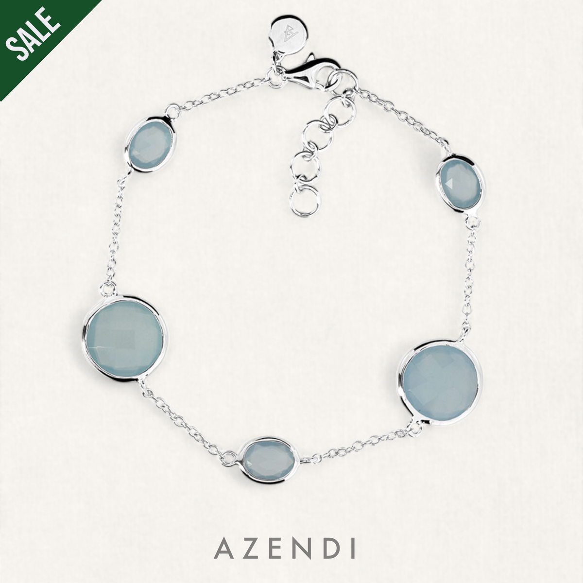 Silver &amp; Aqua Chalcedony Bracelet