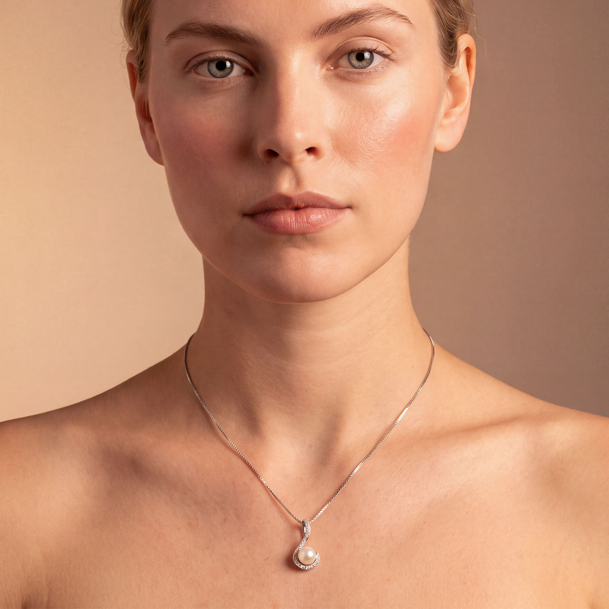 Pearl Pavé Curl Pendant