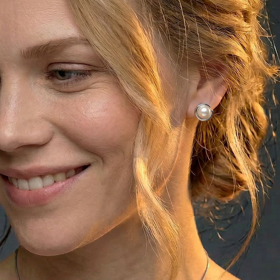 Spiral Set Pearl Studs