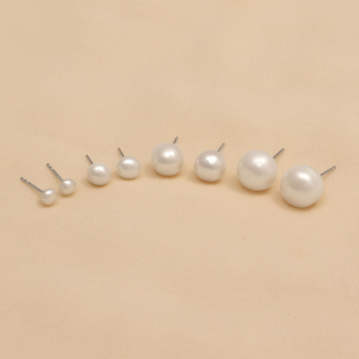 White Pearl Sterling Silver Stud Earrings