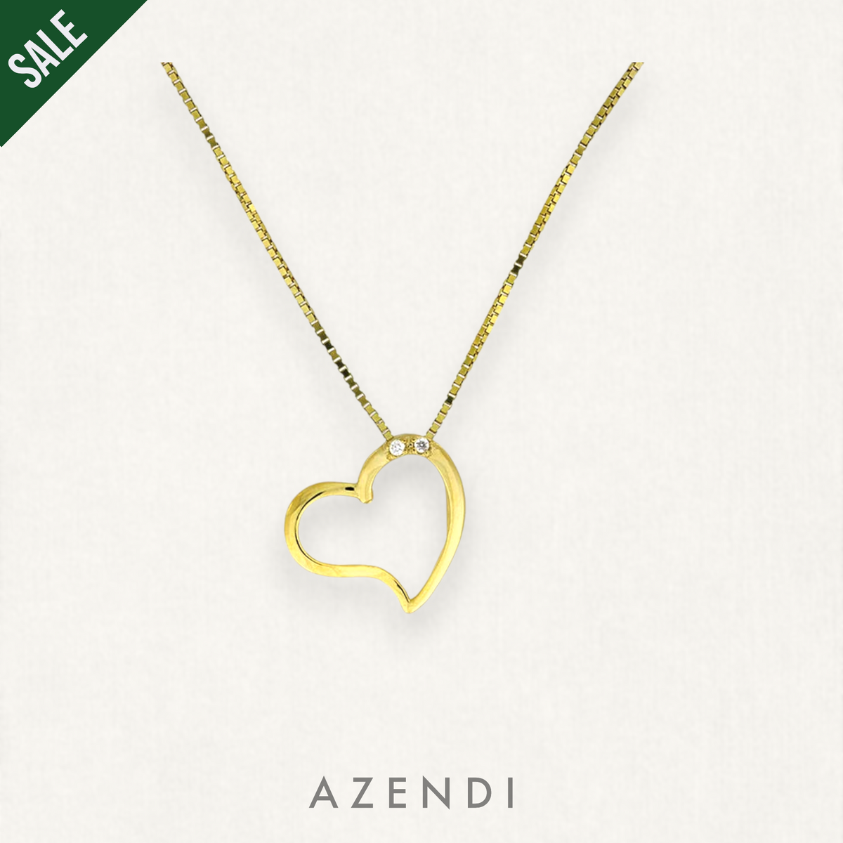 9 Carat Gold &amp; Diamond Open Heart Pendant