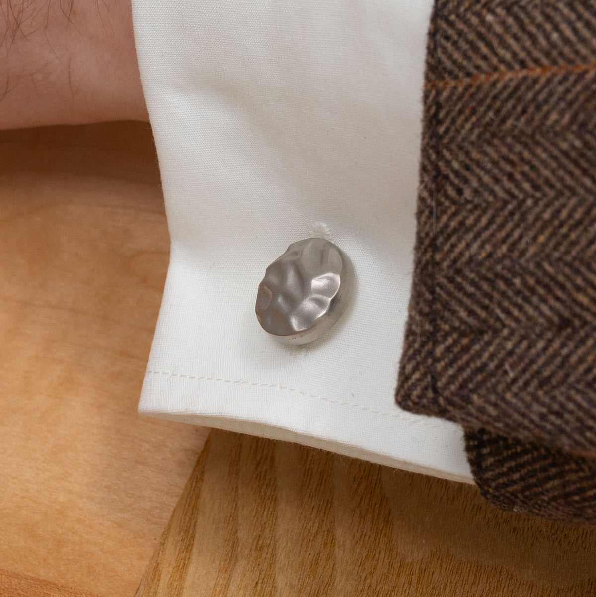 Steel Hammered Cufflinks