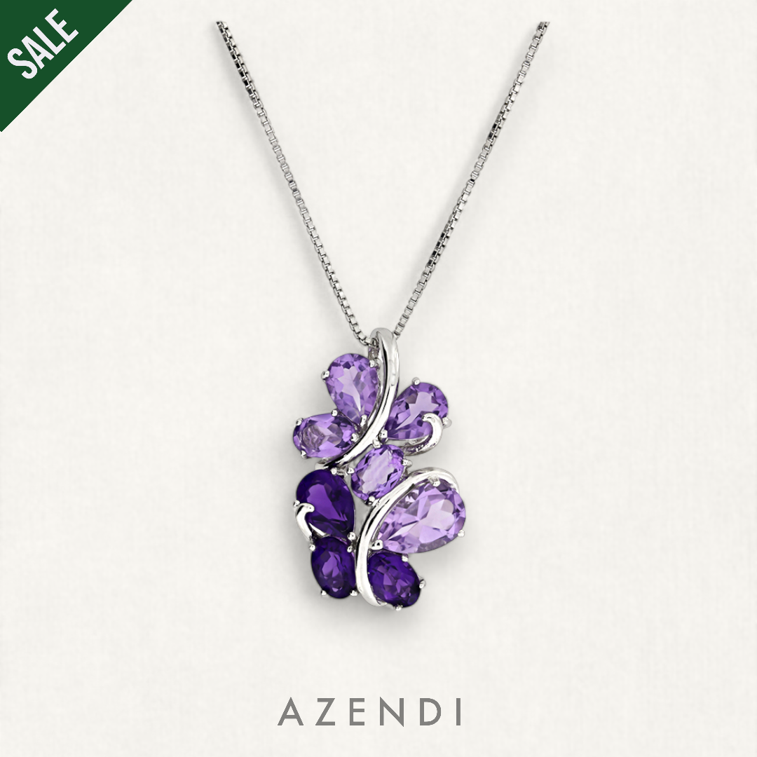 Amethyst &amp; Pink Amethyst Cluster Pendant