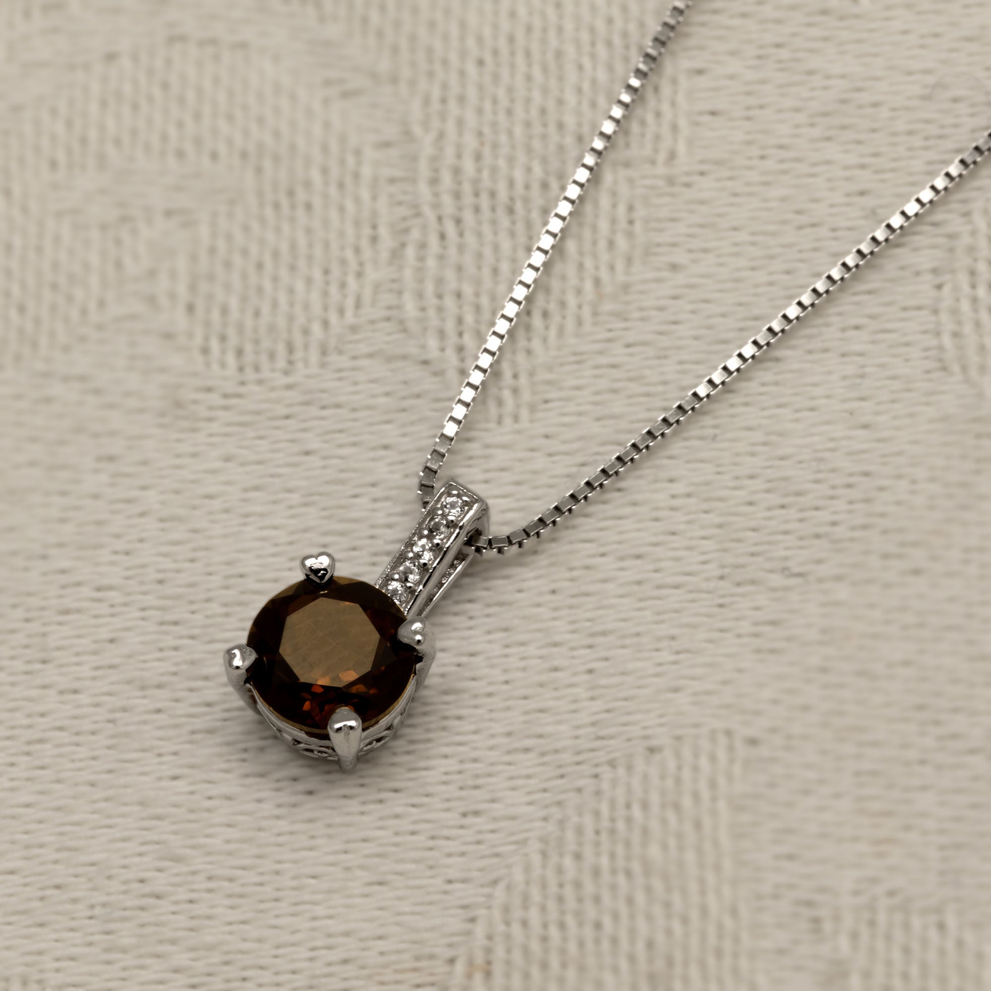 Smoky Quartz & White Topaz Pendant