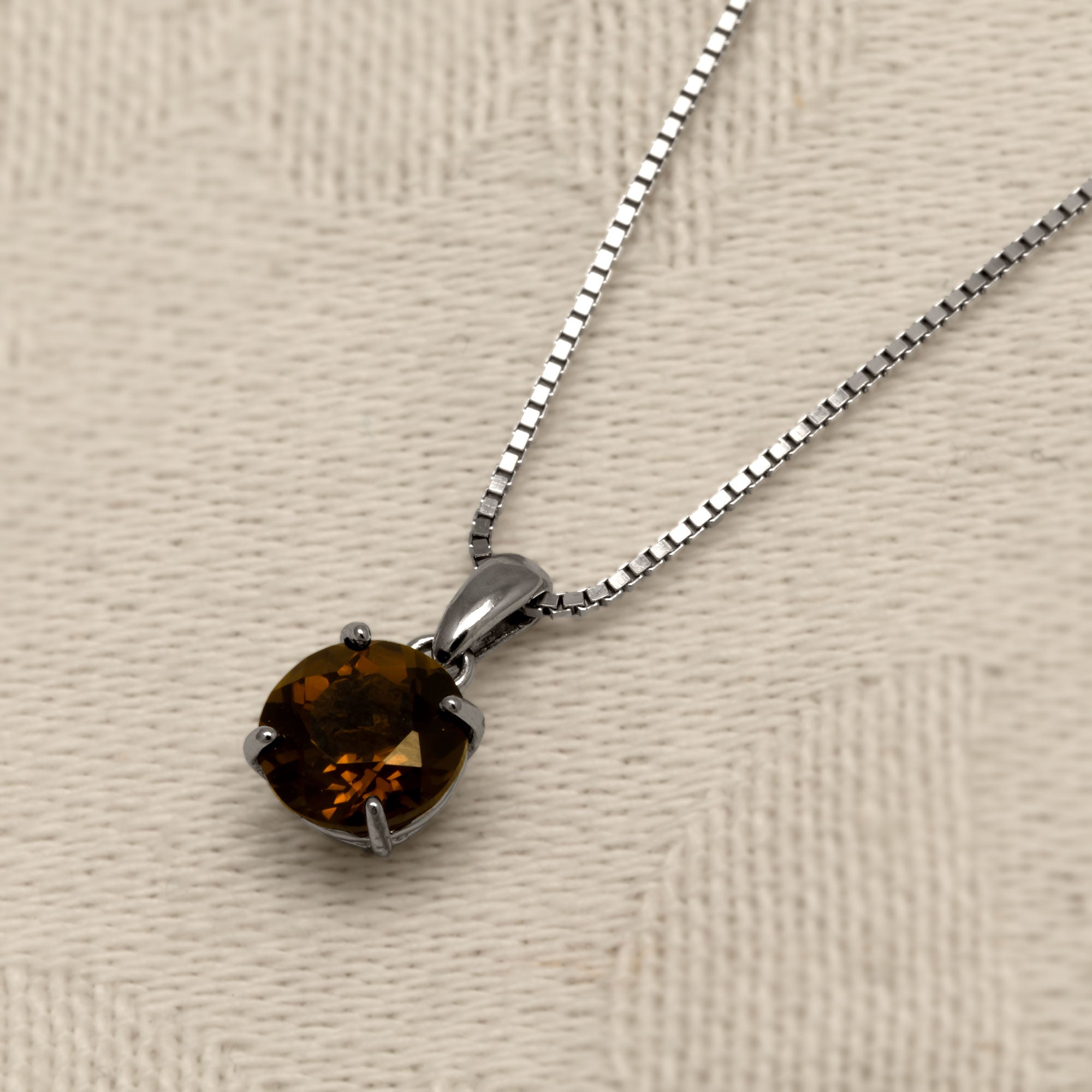 Brilliant Cut Smoky Quartz Pendant