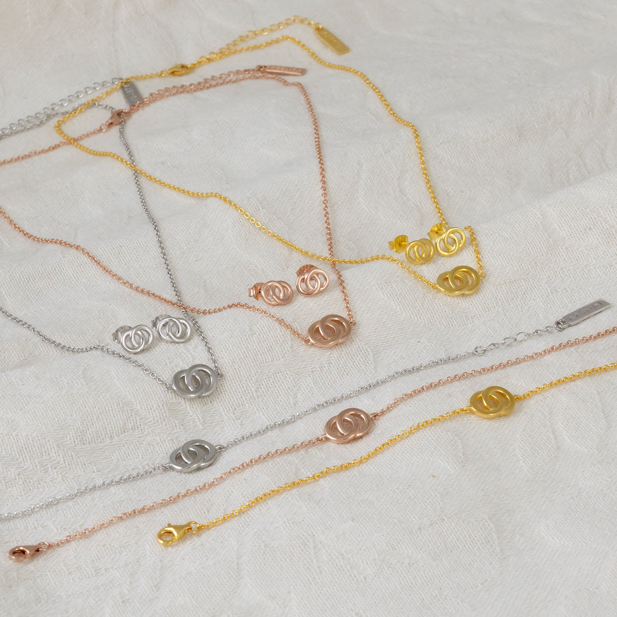 Yellow Gold Vermeil Interlocking Circles Necklace