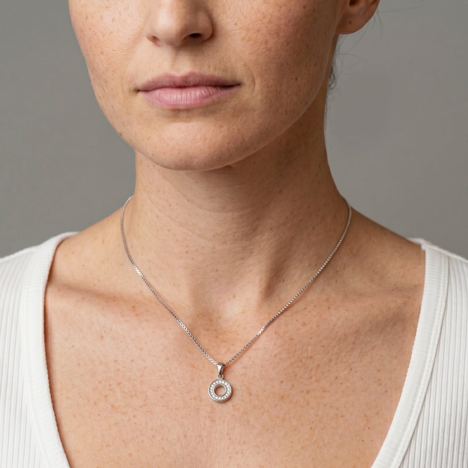 Pavé Open Circle Pendant