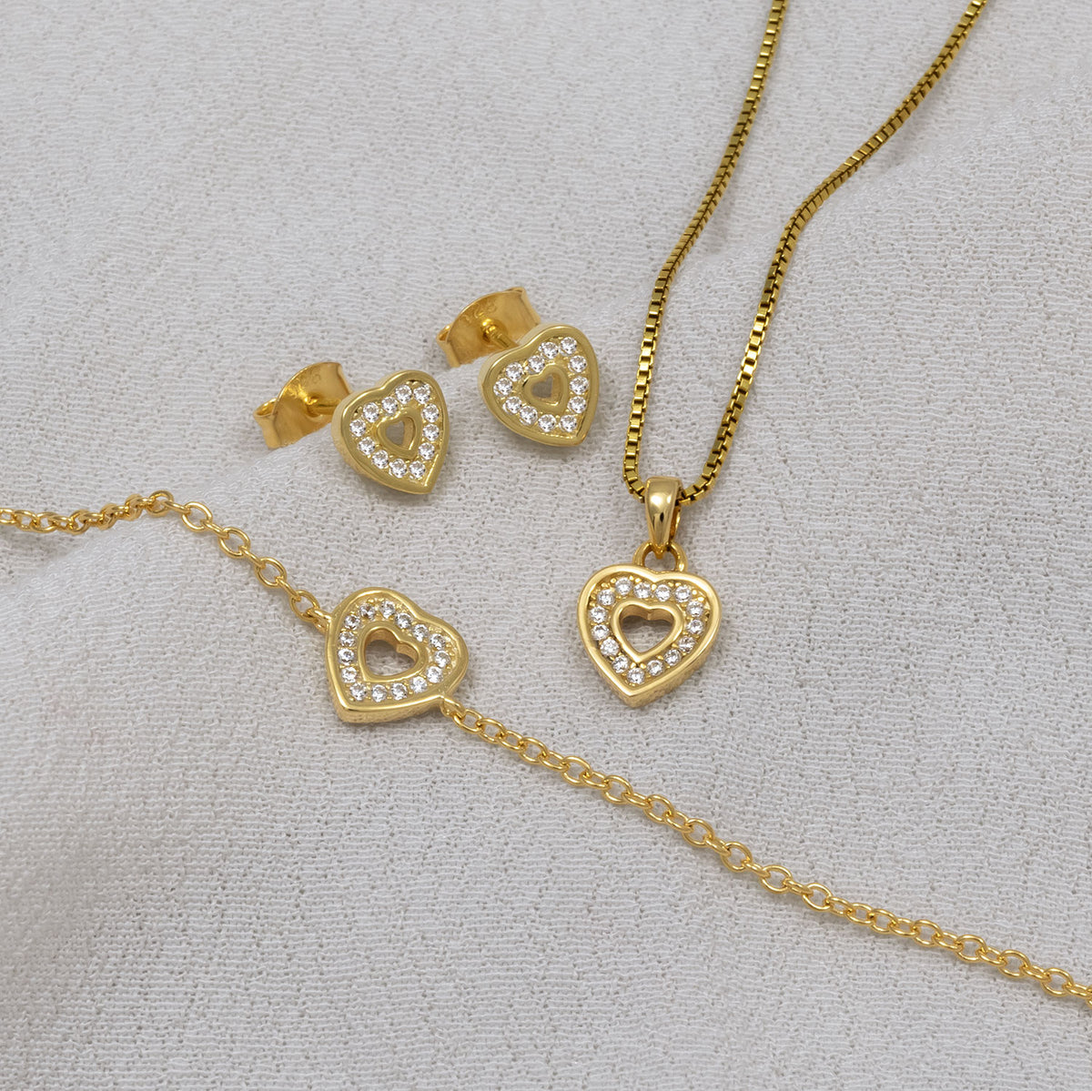 Pavé Open Heart Studs