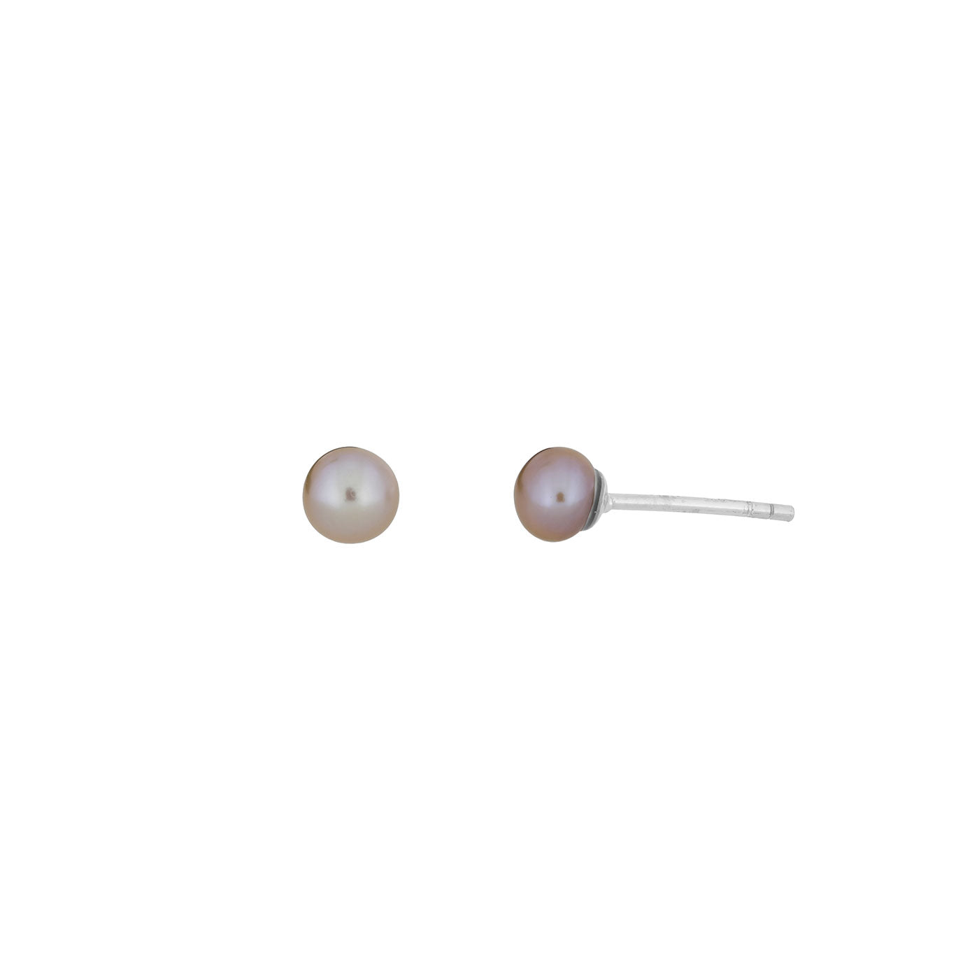 Pink Pearl Stud Earrings