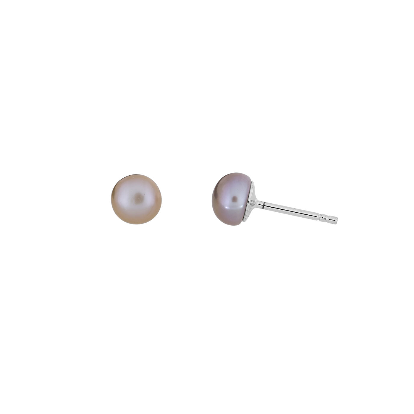 Pink Pearl Stud Earrings
