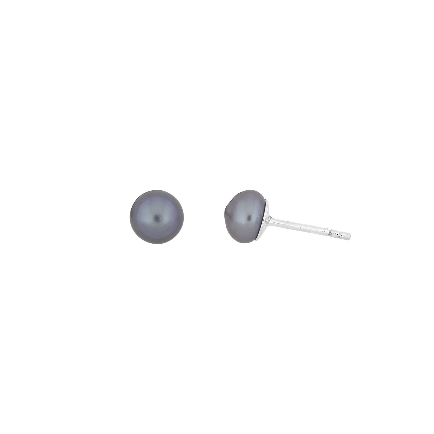 Grey Pearl Stud Earrings