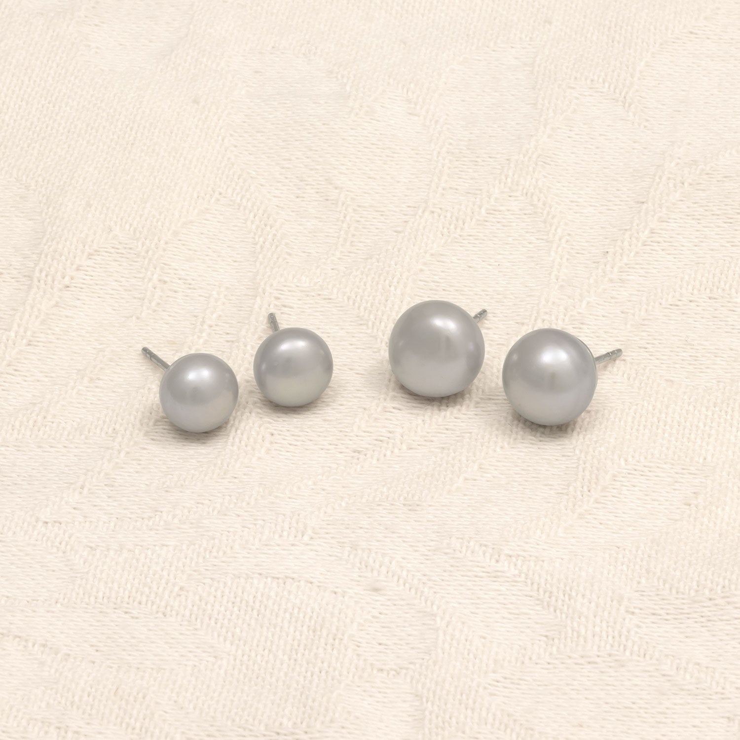 Grey Pearl Stud Earrings