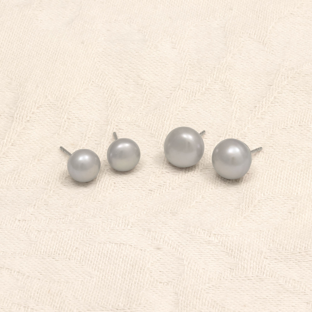 Grey Pearl Stud Earrings