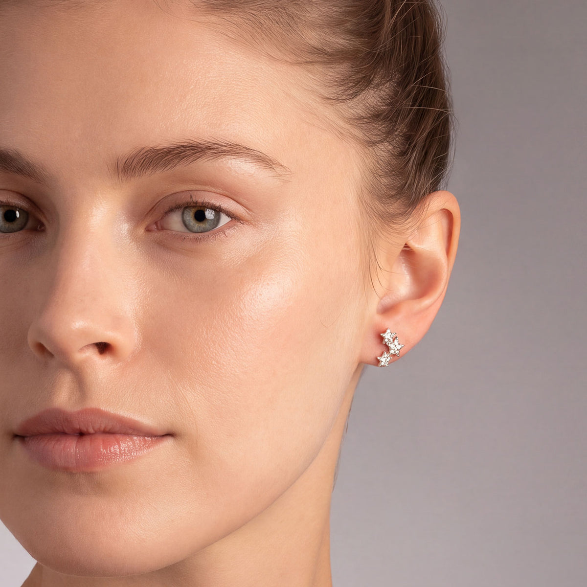 Silver & Pavé Star Cluster Studs