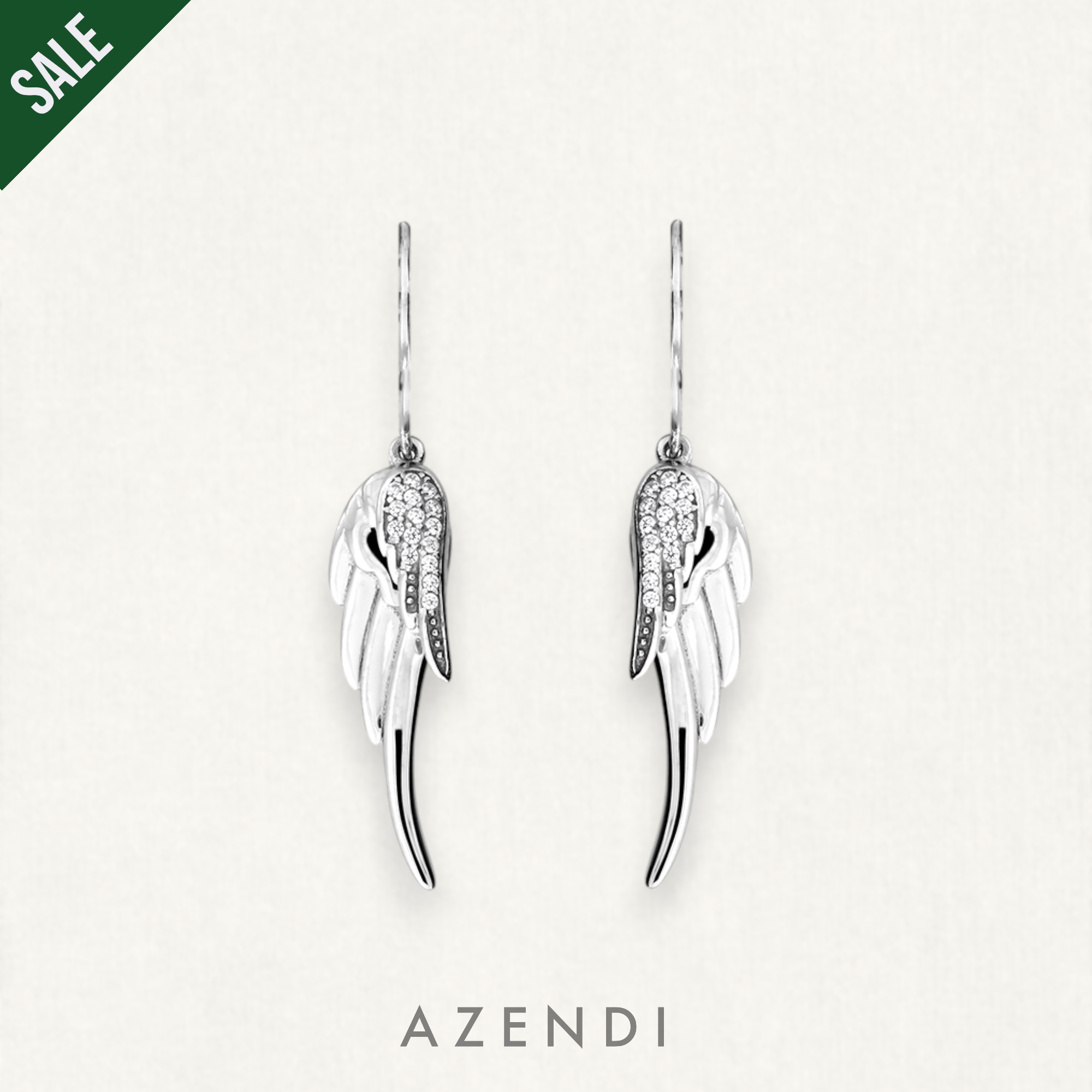 Sterling Silver Double Angel Wing Earrings