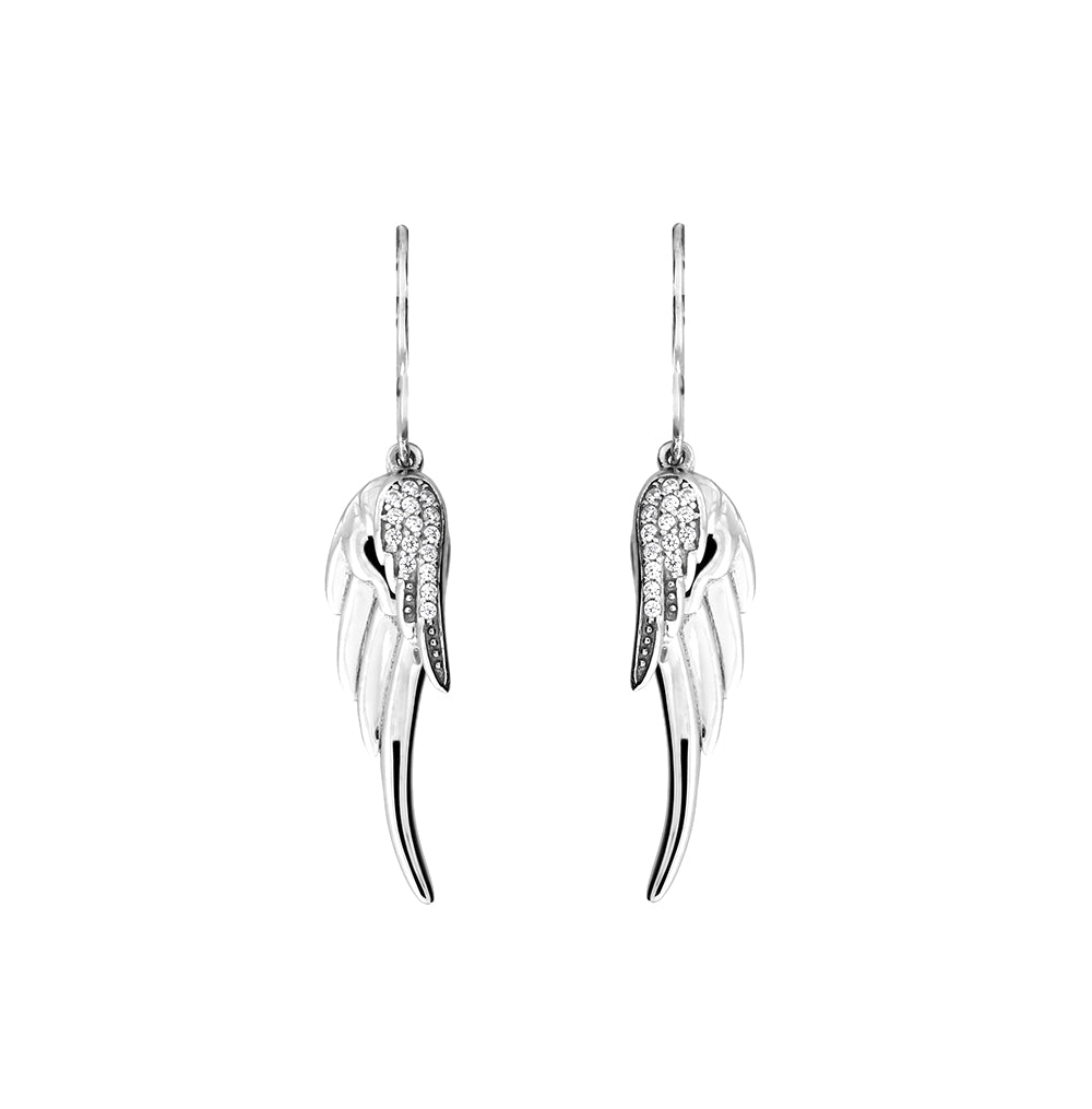 Sterling Silver Double Angel Wing Earrings