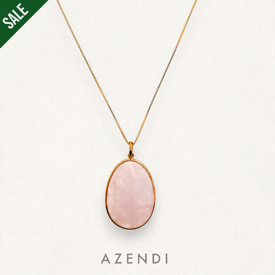 Rose Quartz &amp; Rose Gold Vermeil Pendant