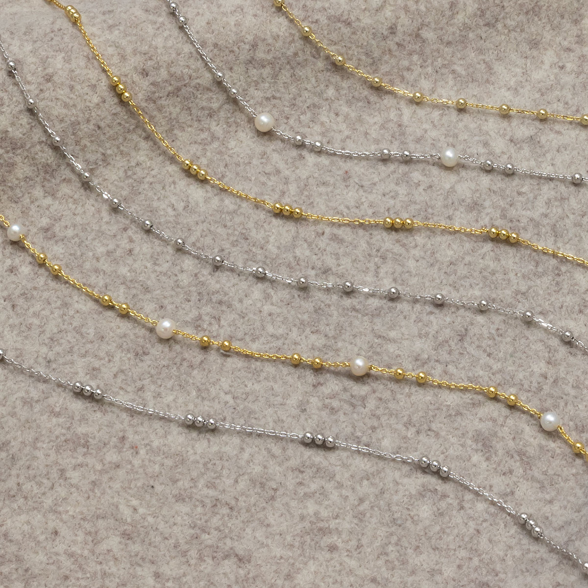 Gold Vermeil Freshwater Pearl Beaded Necklace