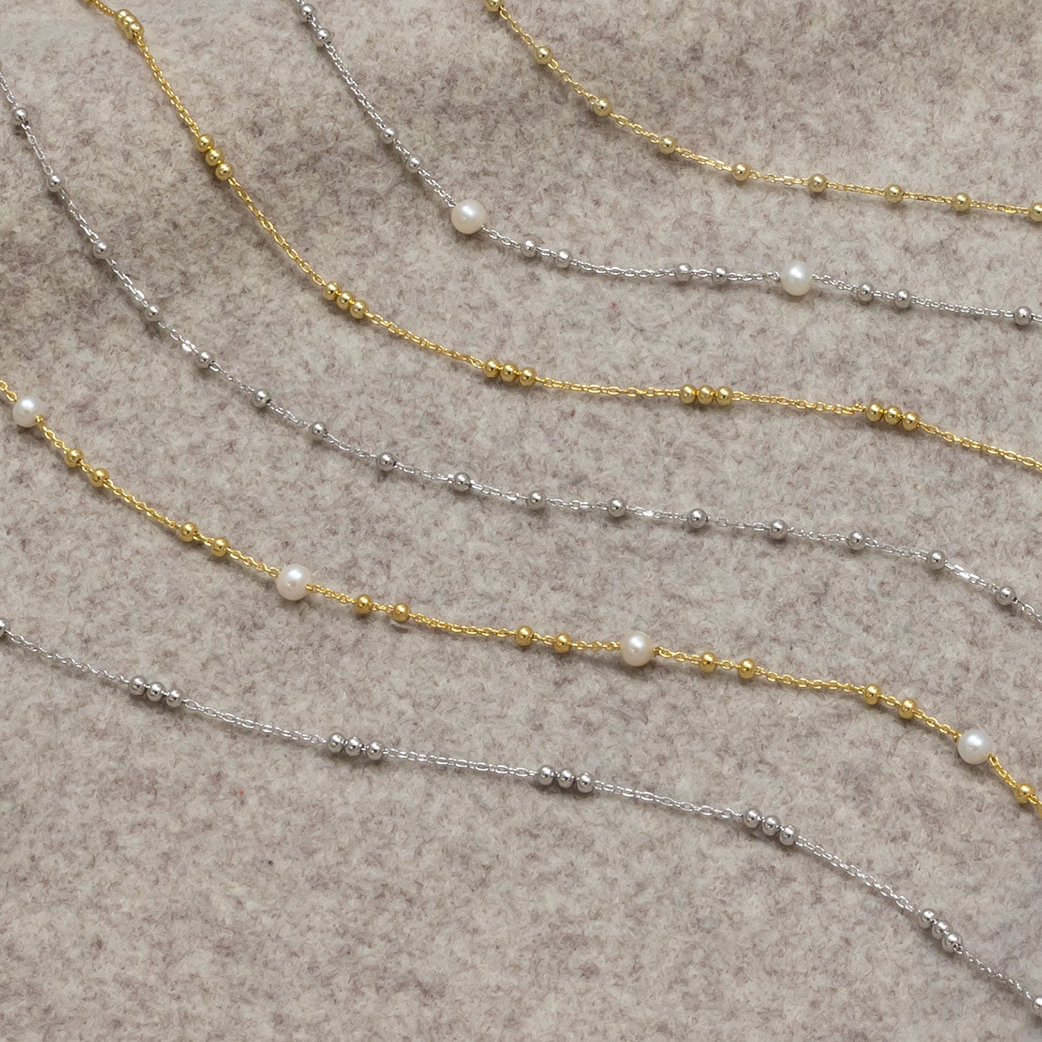 Gold Vermeil Freshwater Pearl Beaded Necklace