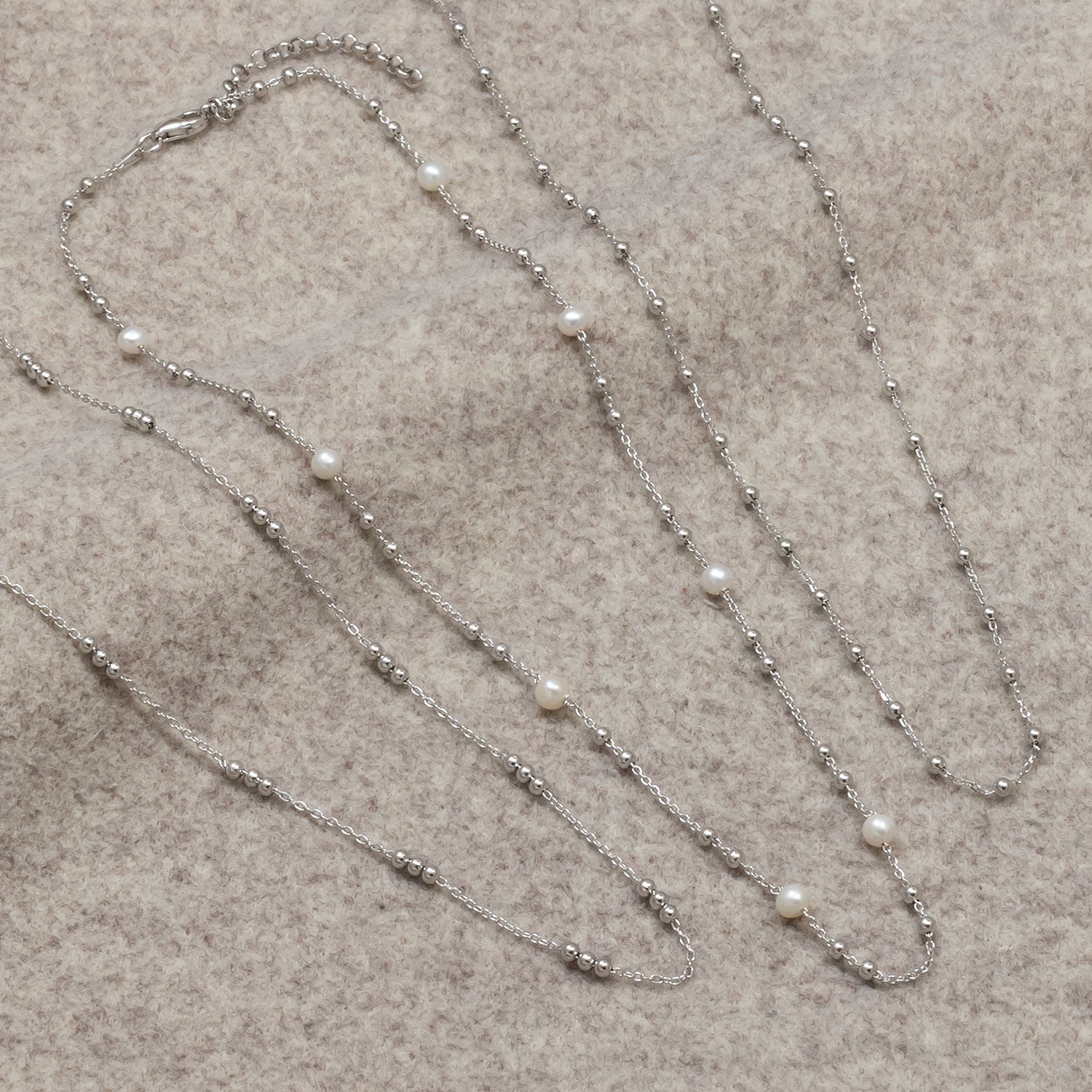 Sterling Silver Freshwater Pearl Beaded Necklace