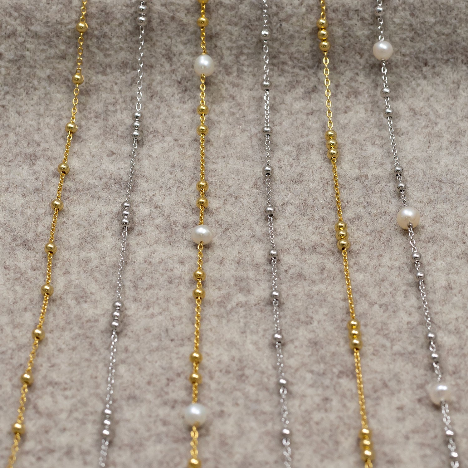 Simple Bead Chain Bracelet - Sterling Silver