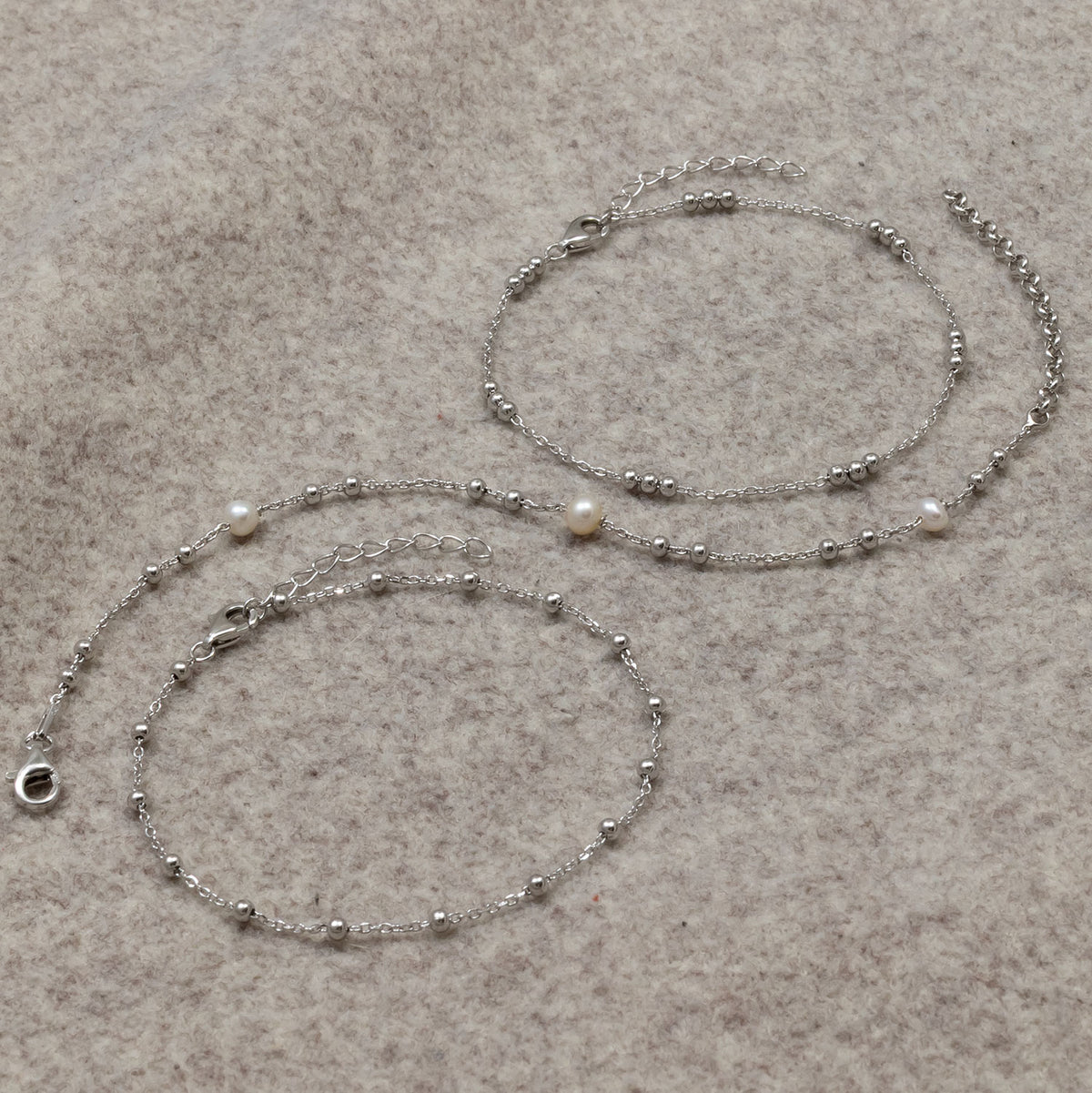 Silver Freshwater Pearl & Bead Bracelet