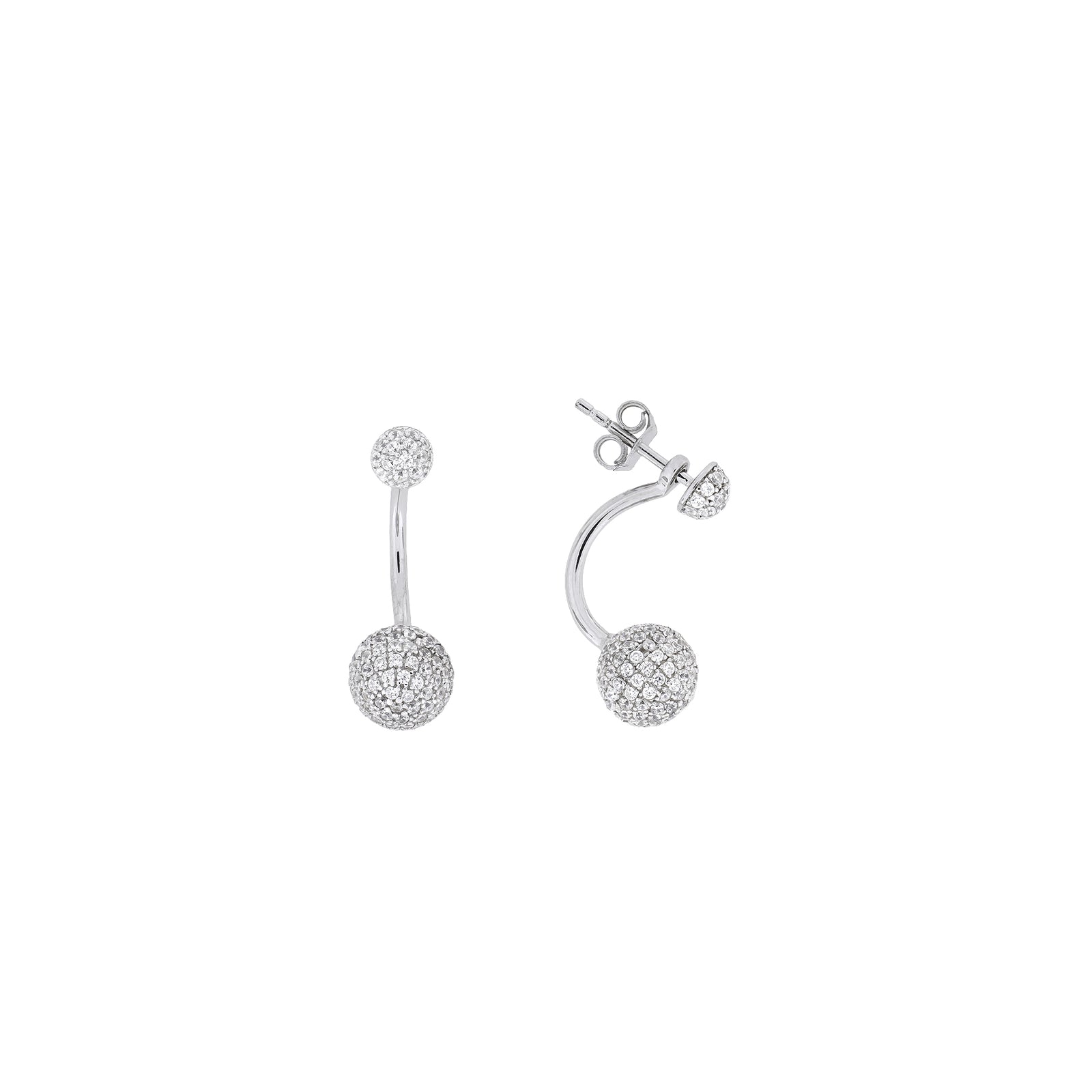 Domed Pavé Two-Way Earrings