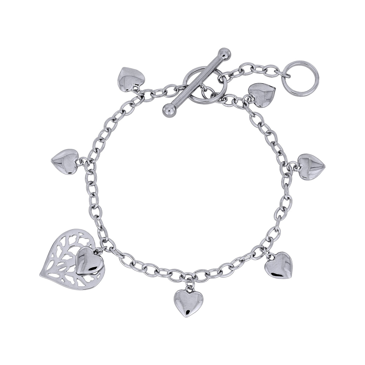 Silver Heart of Yorkshire T-Bar Bracelet