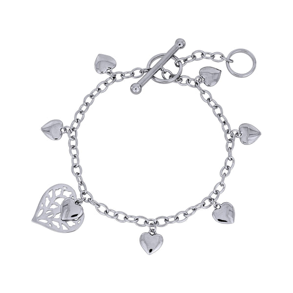 Silver Heart of Yorkshire T-Bar Bracelet