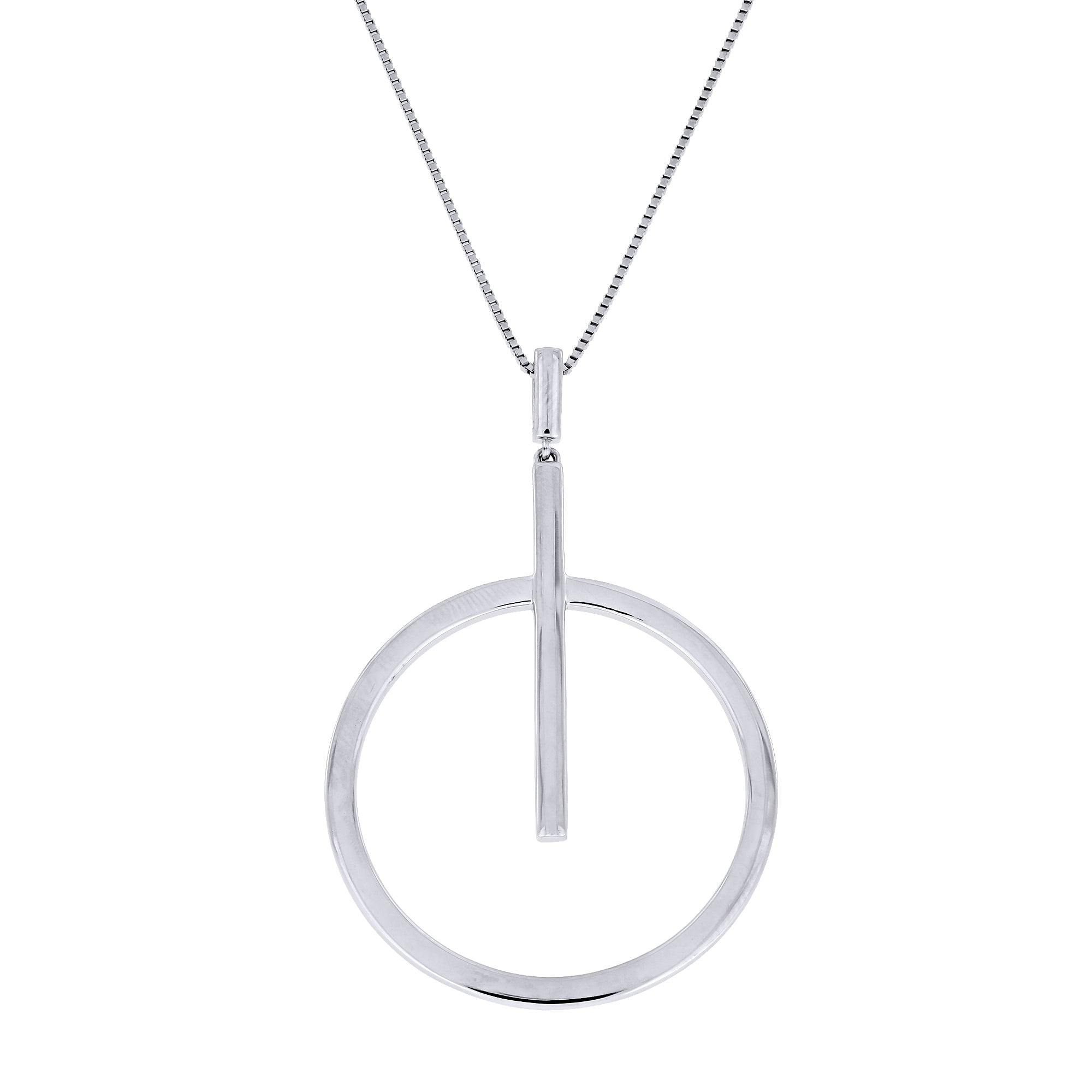 Sterling Silver Circle & Line Necklace