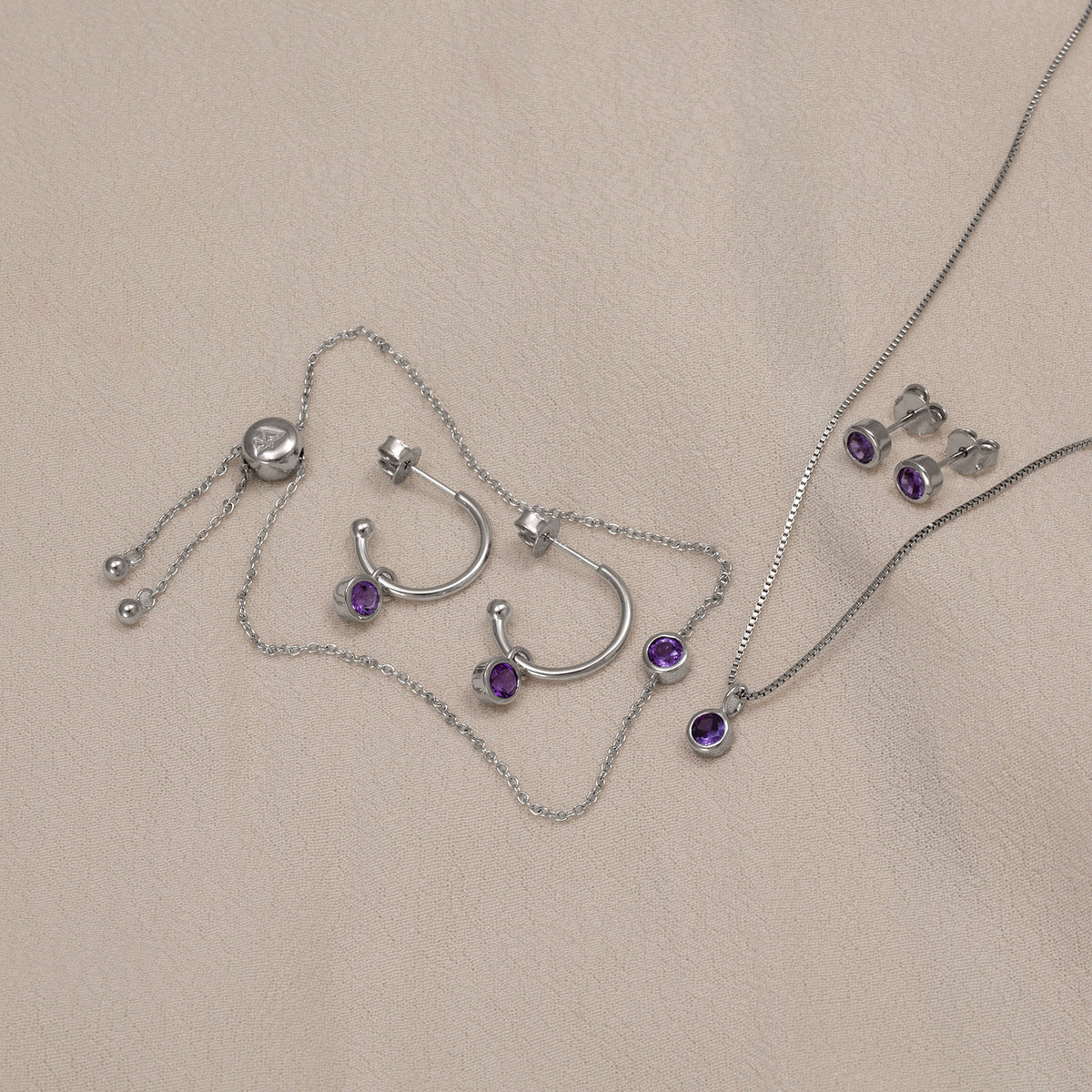 February Birthstone Earrings - Amethyst