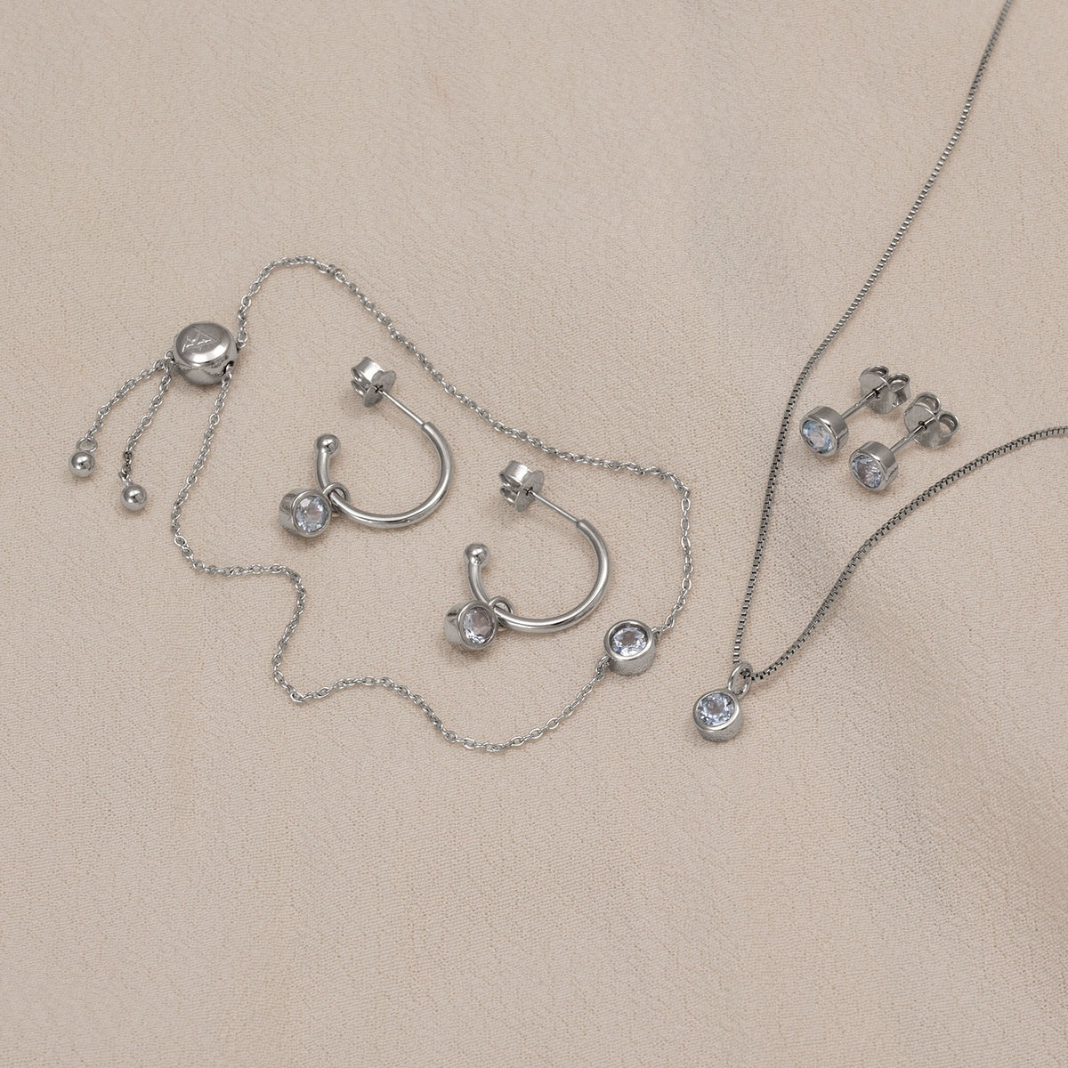 November Birthstone Hoop Earrings - Blue Topaz