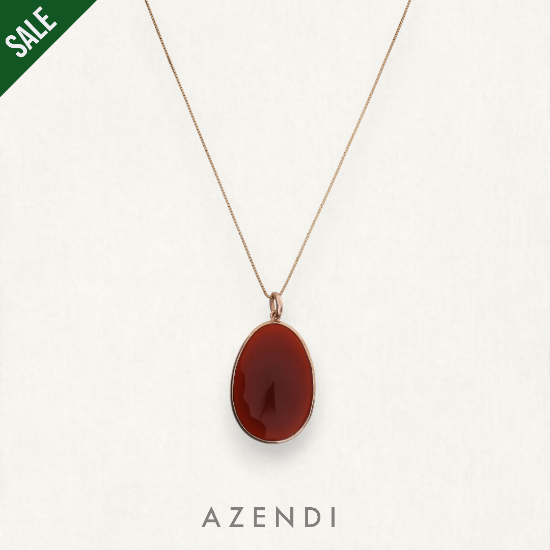 Carnelian & Rose Gold Vermeil Pendant