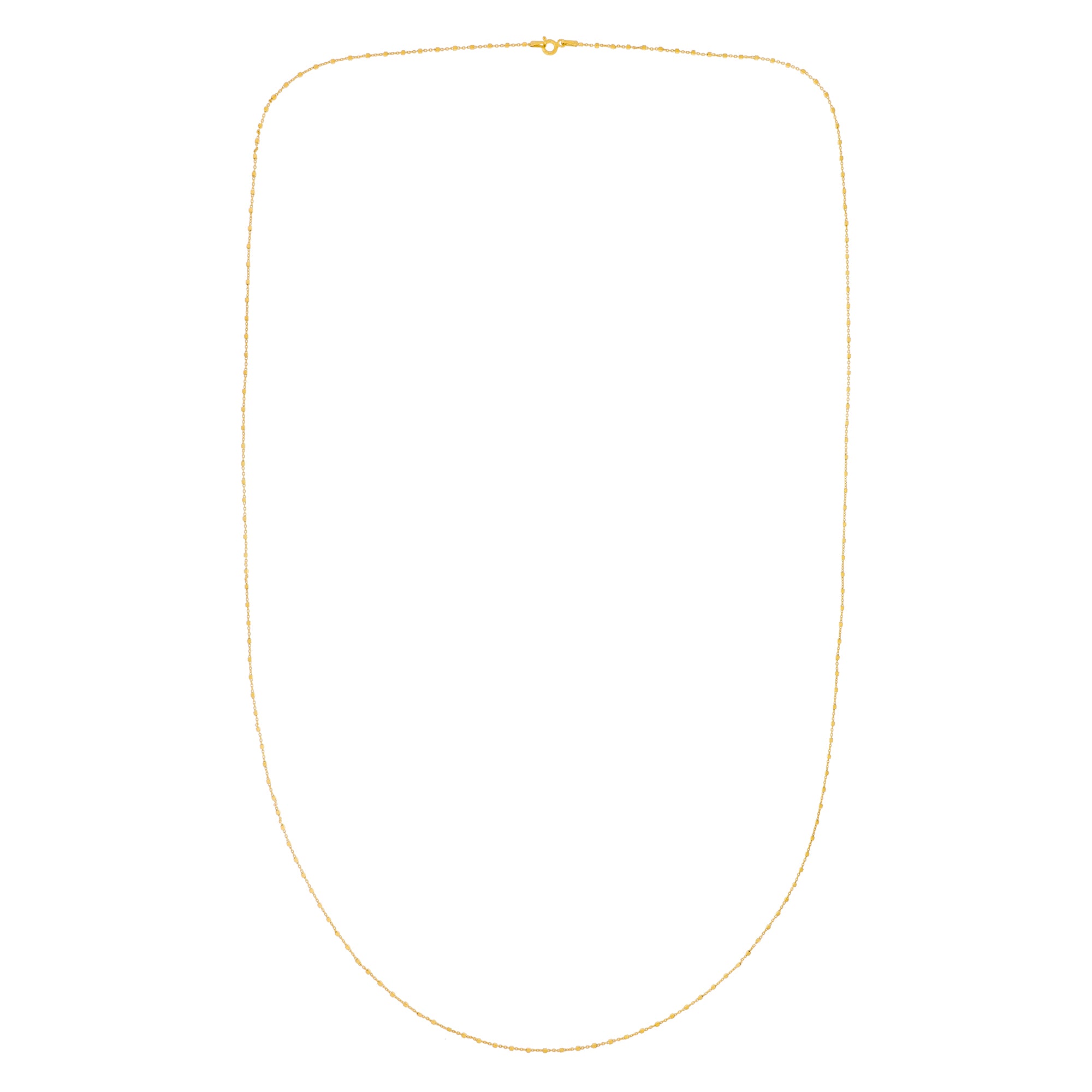 Delicate long silver chain necklace featuring evenly spaced small cubes along a slender 0.8mm gauge, showcasing sculptural contemporary sterling silver jewellery design.