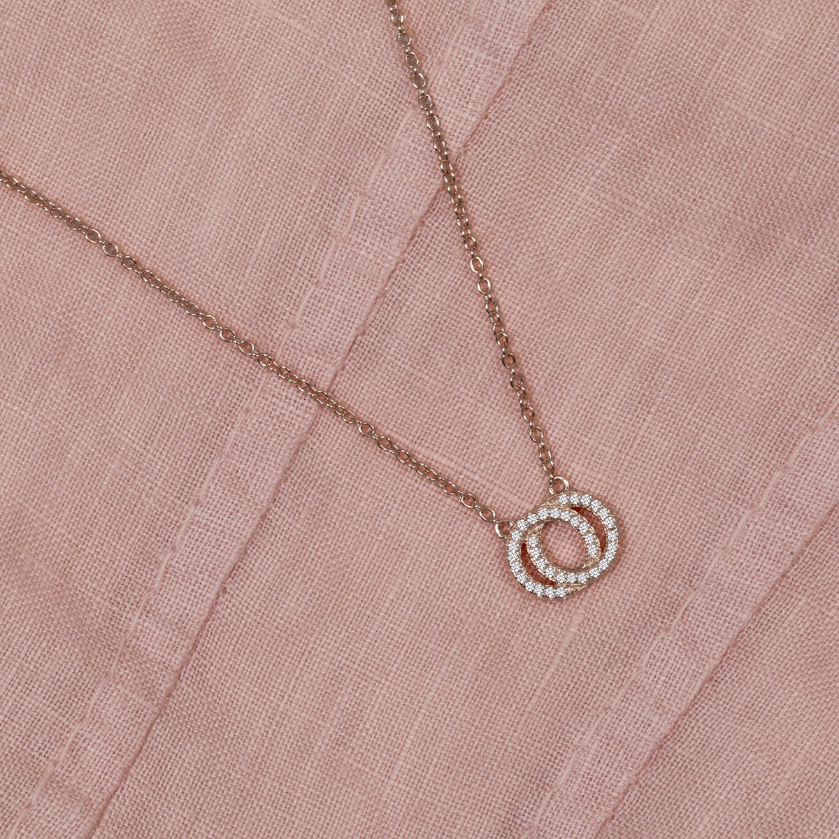 Rose Gold Vermeil Reversible Interlocking Circles Necklace