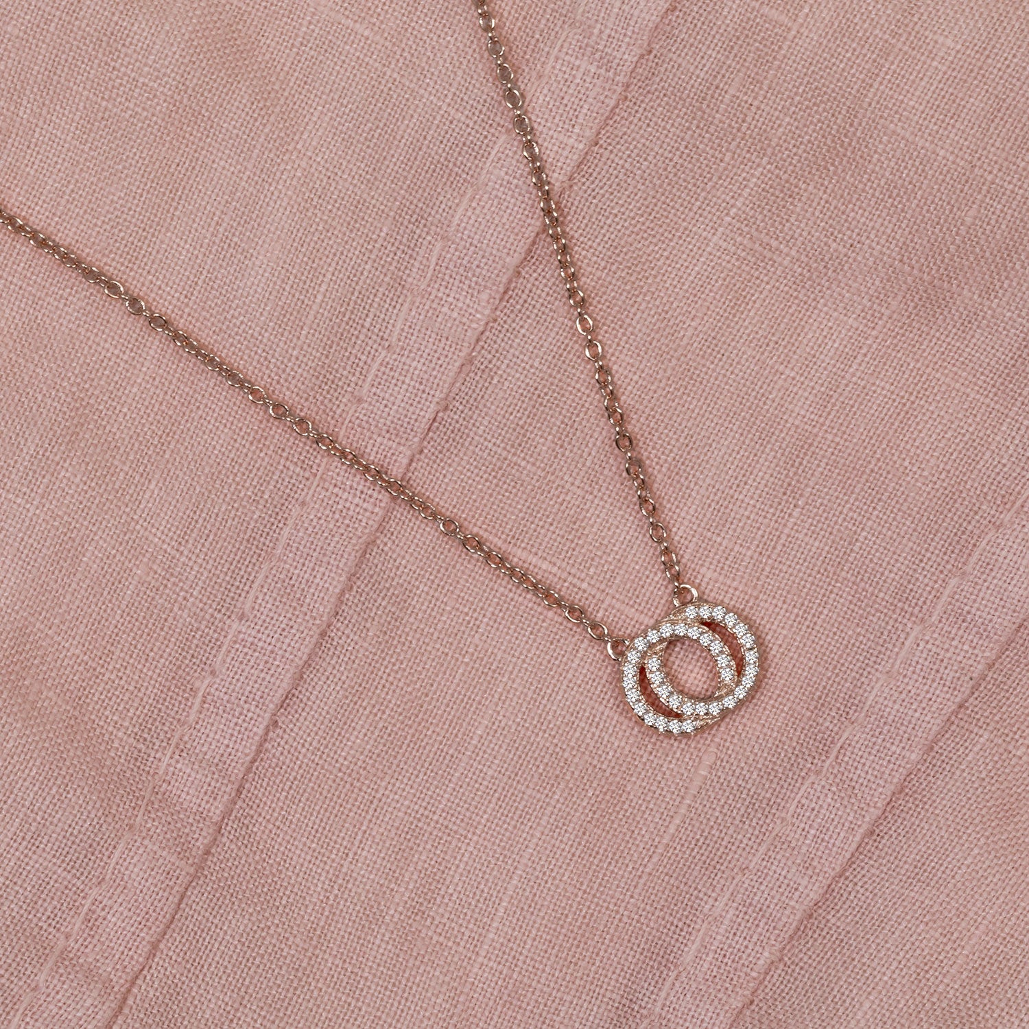 Rose Gold Vermeil Reversible Interlocking Circles Necklace