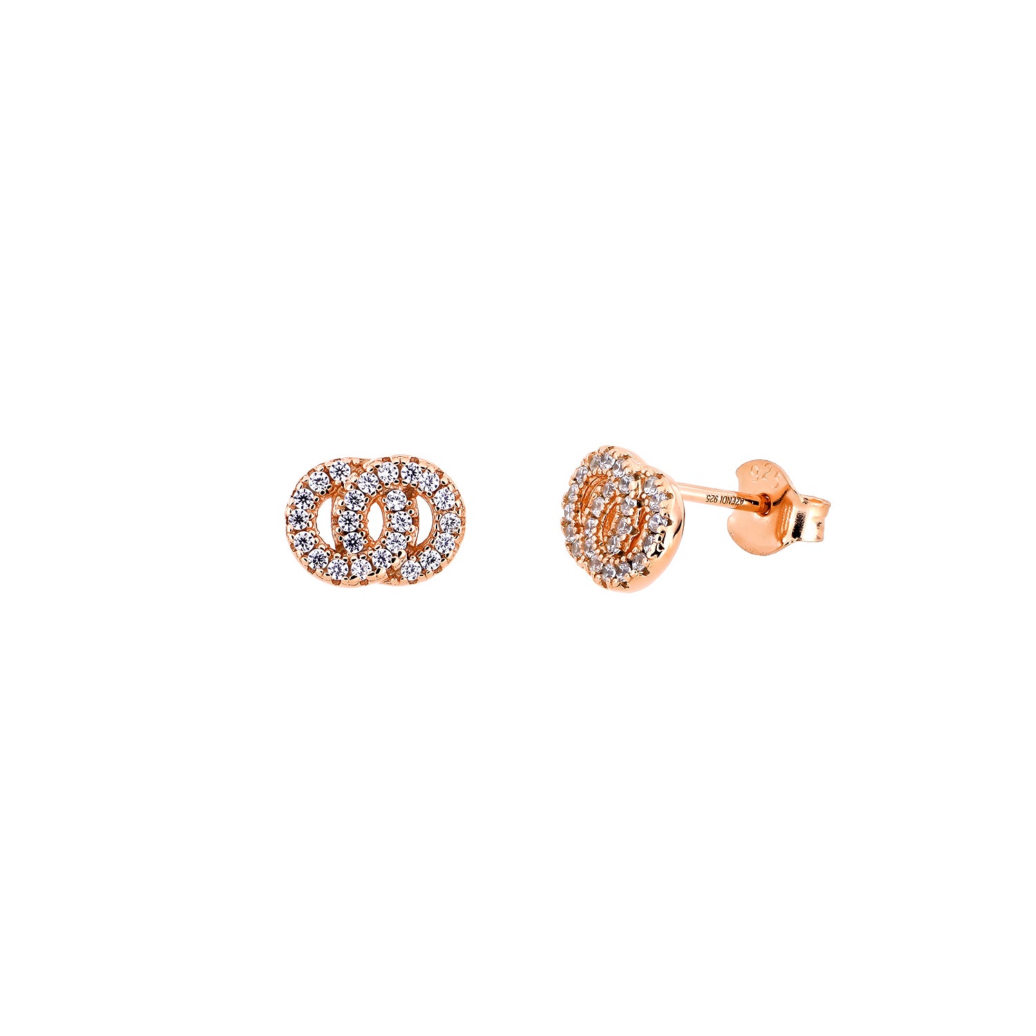 Rose Gold Vermeil Interlocking Circles Studs