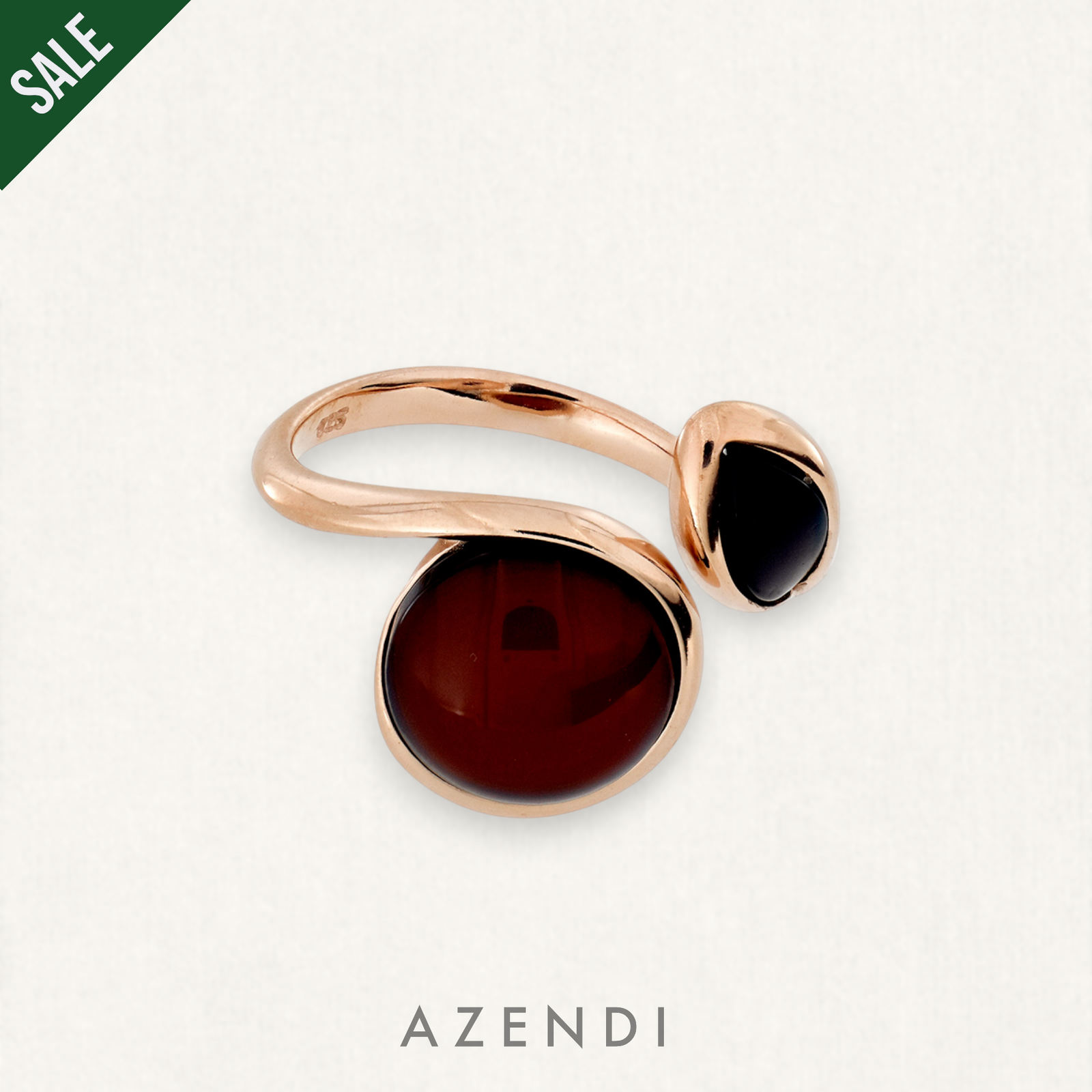 Rose Gold Vermeil Amber Curl Ring