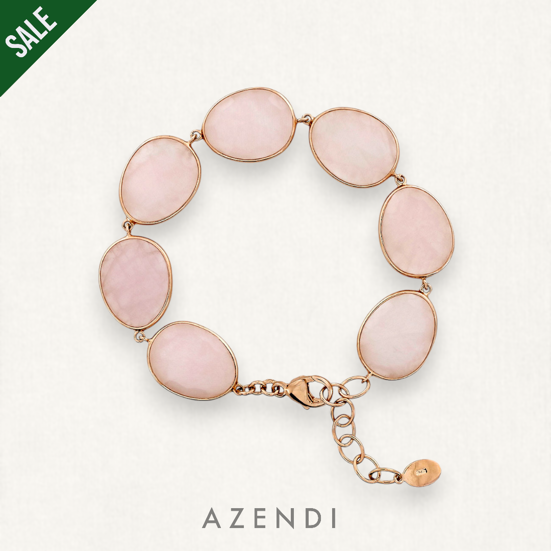 Rose Quartz and Rose Gold Vermeil Bracelet