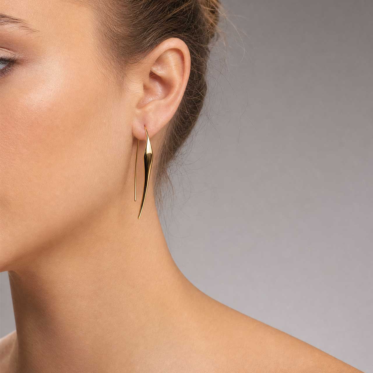 Silver Spear Hook Through Earrings