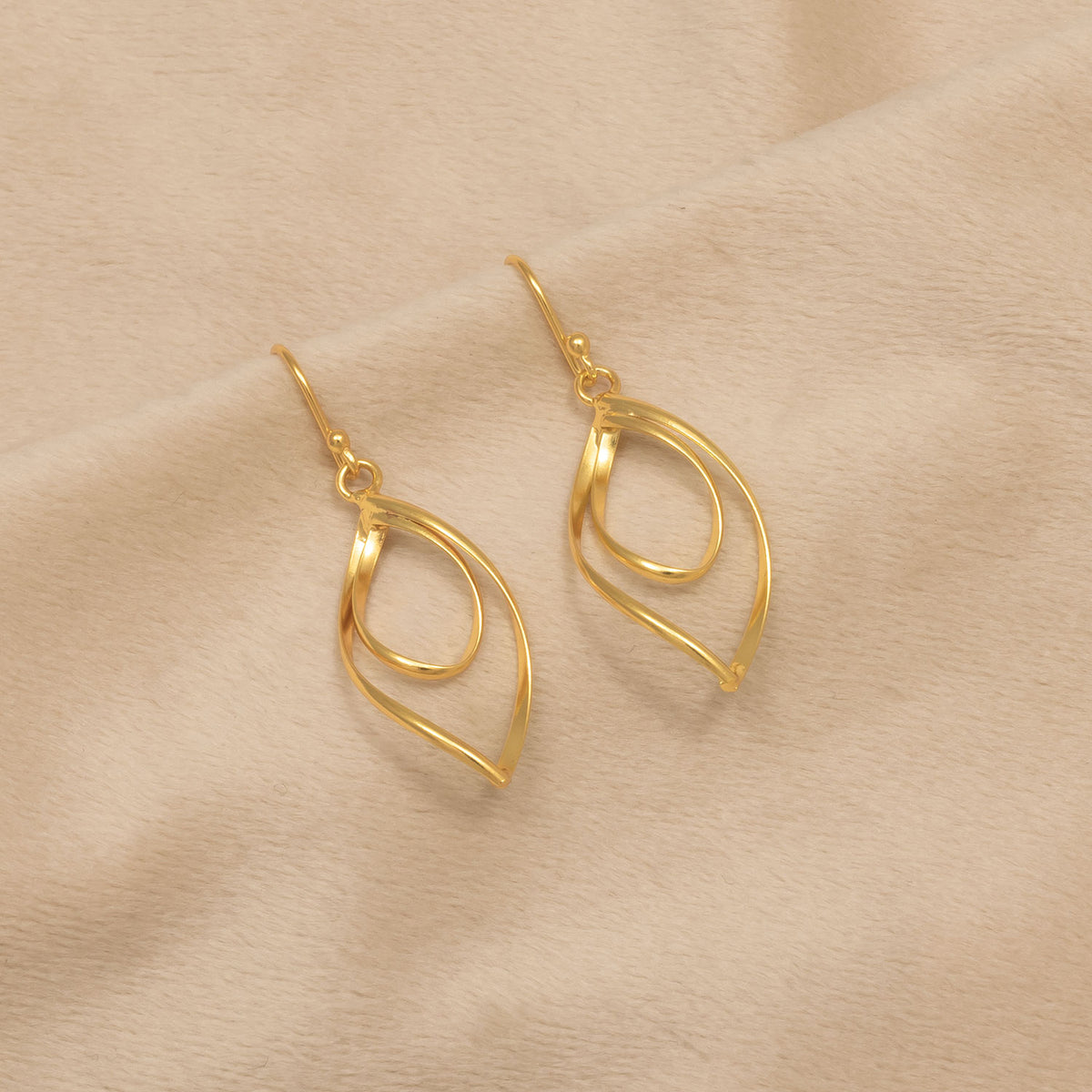 Spiral Loop Drop Earrings - Yellow Gold Vermeil