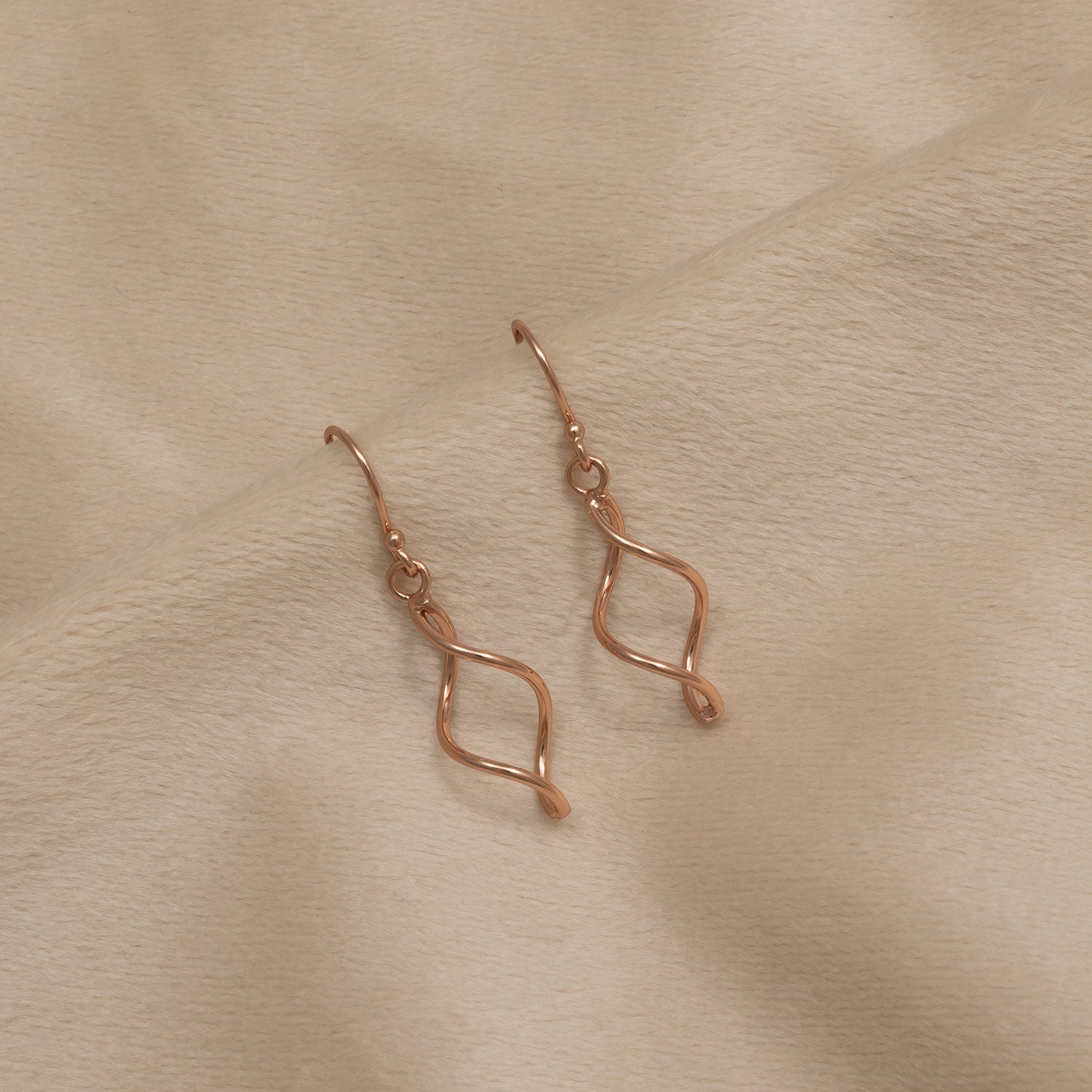 Simple Twist Drop Earring - Rose Gold Vermeil