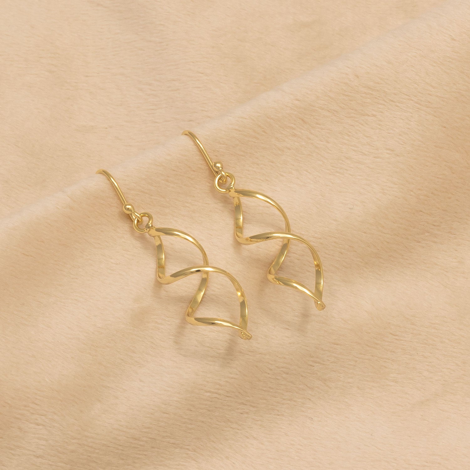Longer Open Twist Earrings - Yellow Gold Vermeil